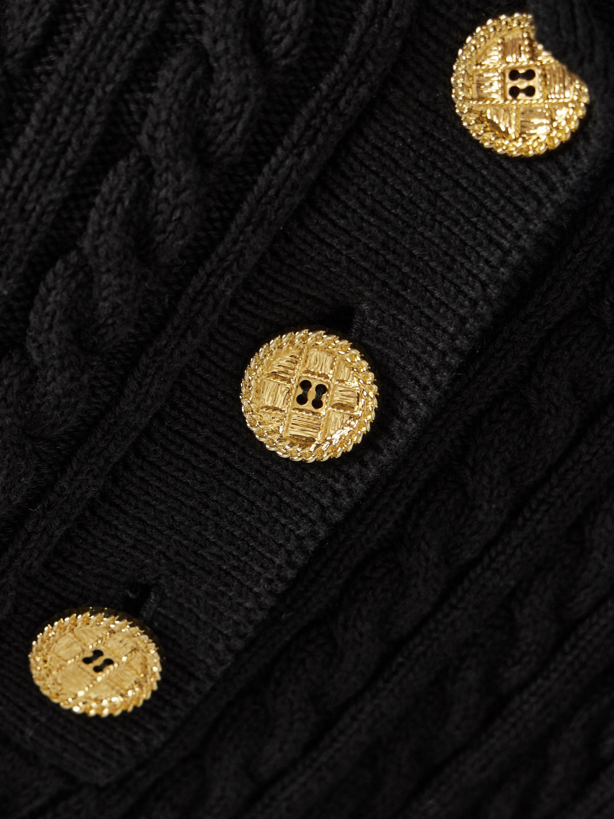Cropped Cable-Knit Cotton Polo