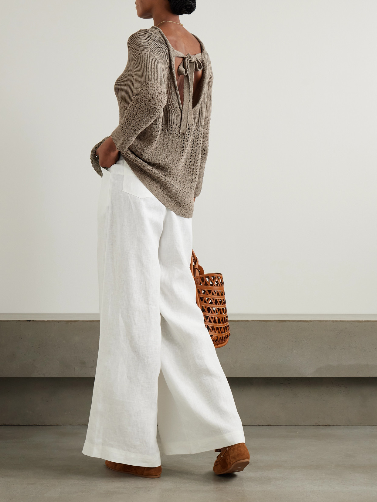 Paggi Crocheted Cotton-Blend Sweater