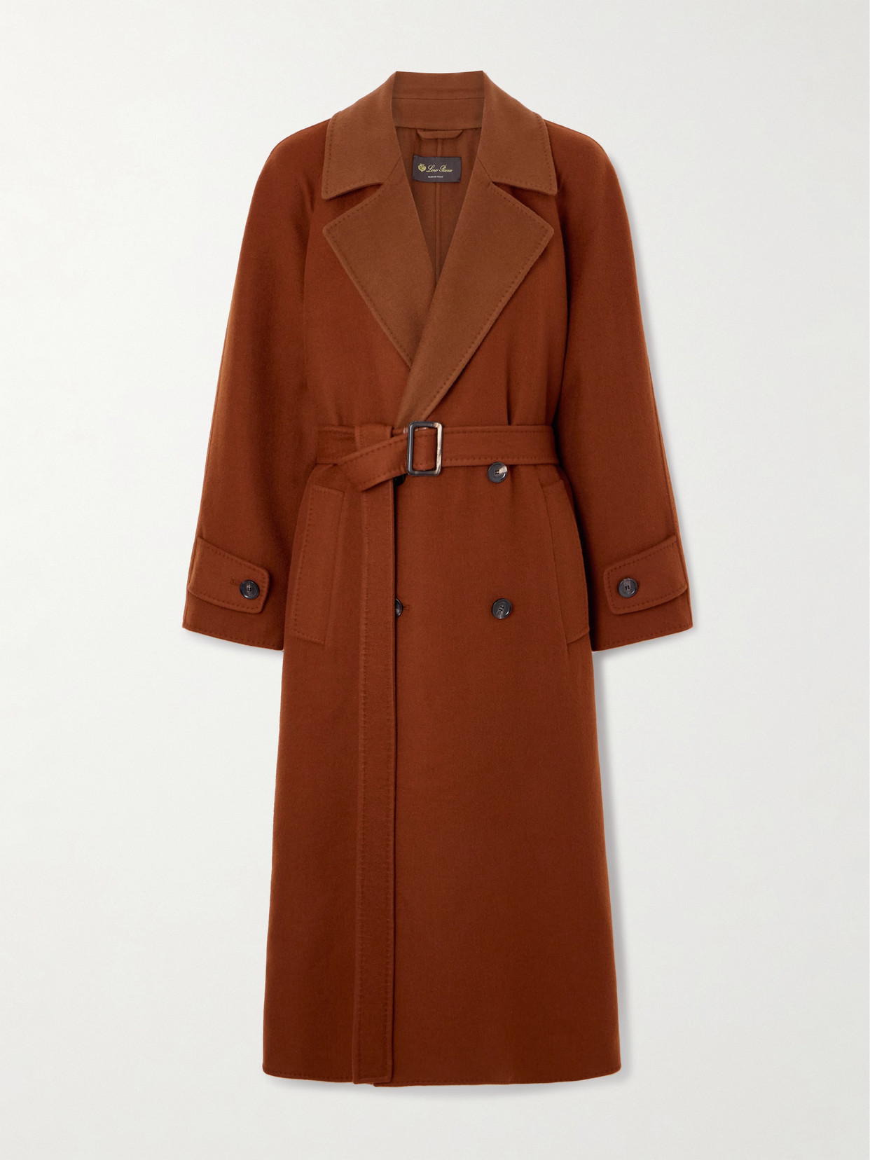 Foster Double-Breasted Belted Cashmere-Blend Felt Coat