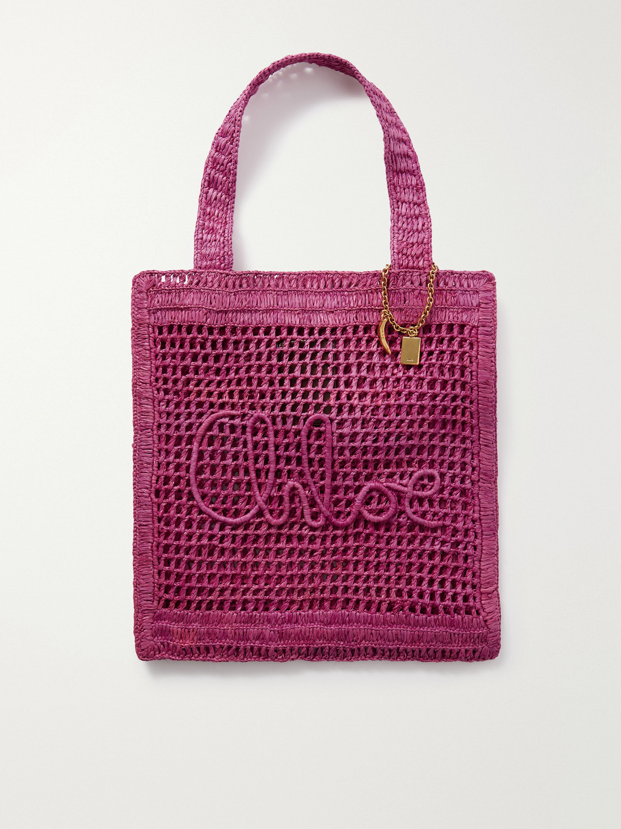 Chloé - Summer Banana Embellished Crochet-Knit Raffia Tote