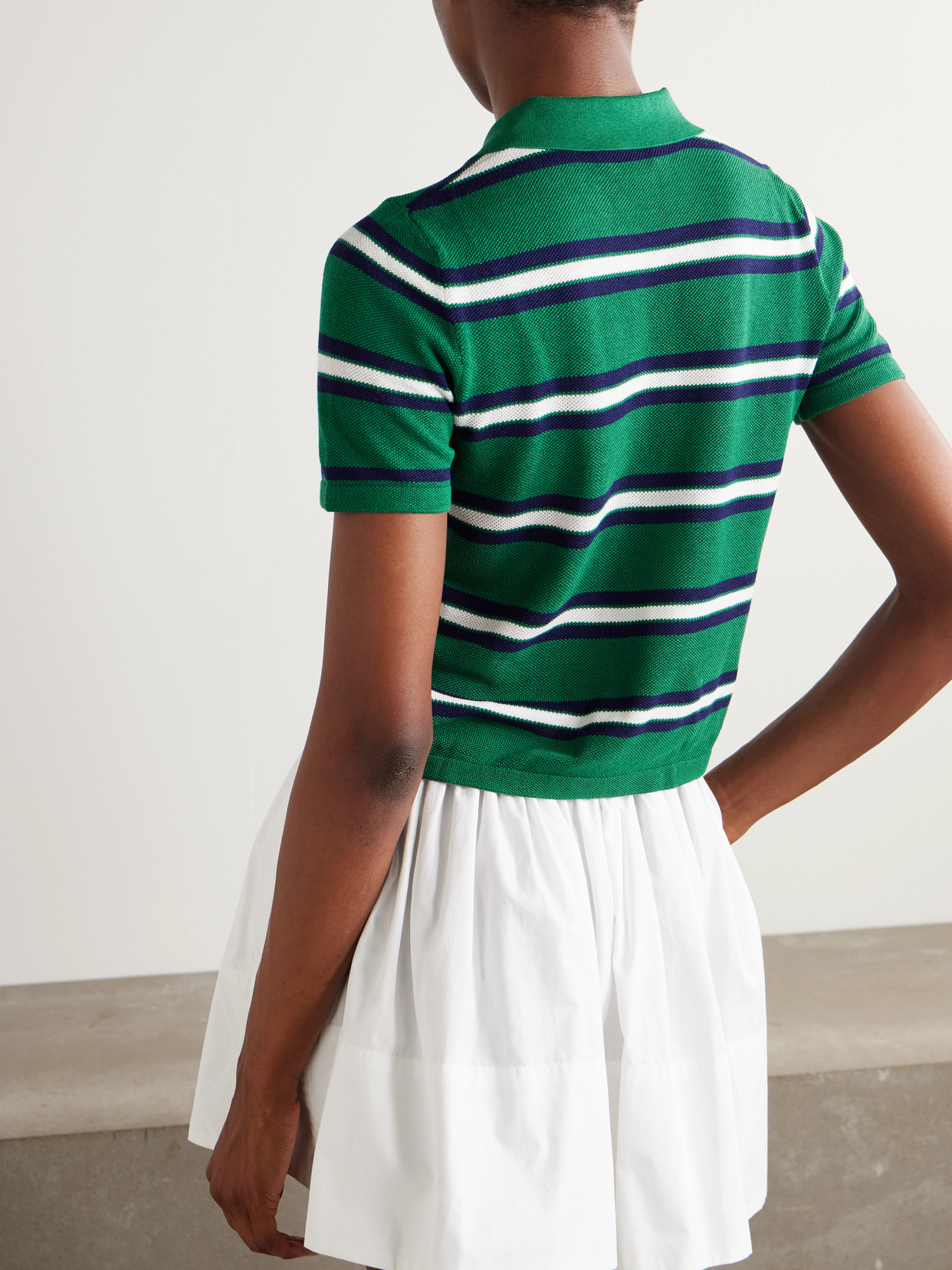 Striped Silk And Cotton-Piqué Polo