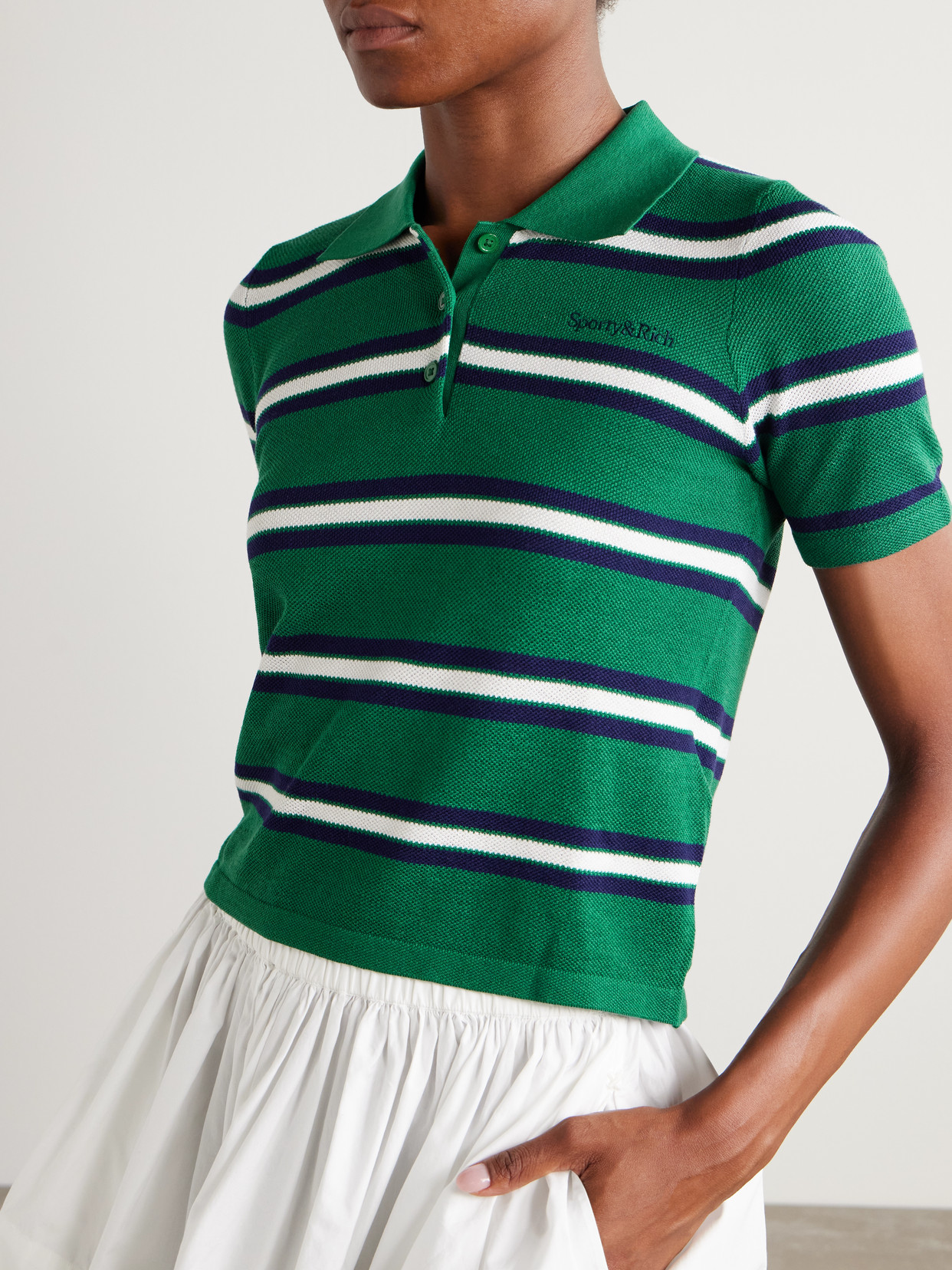 Striped Silk And Cotton-Piqué Polo