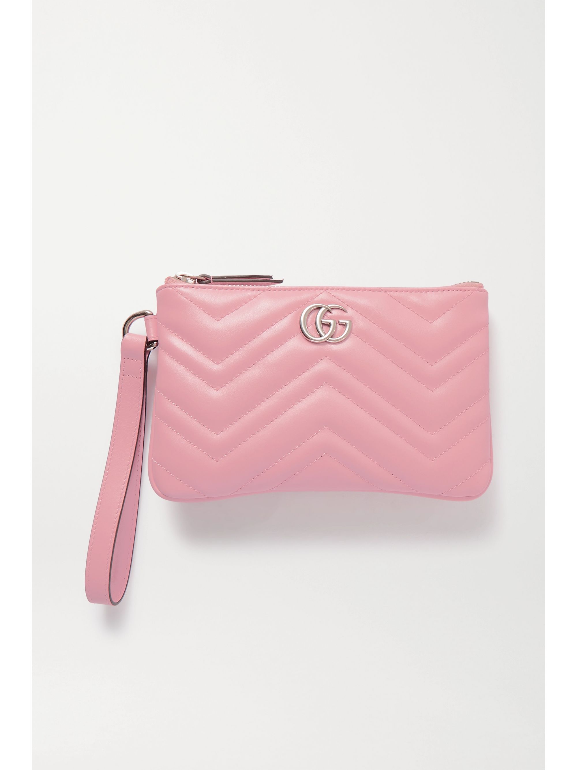 Pink GG Marmont quilted leather clutch 