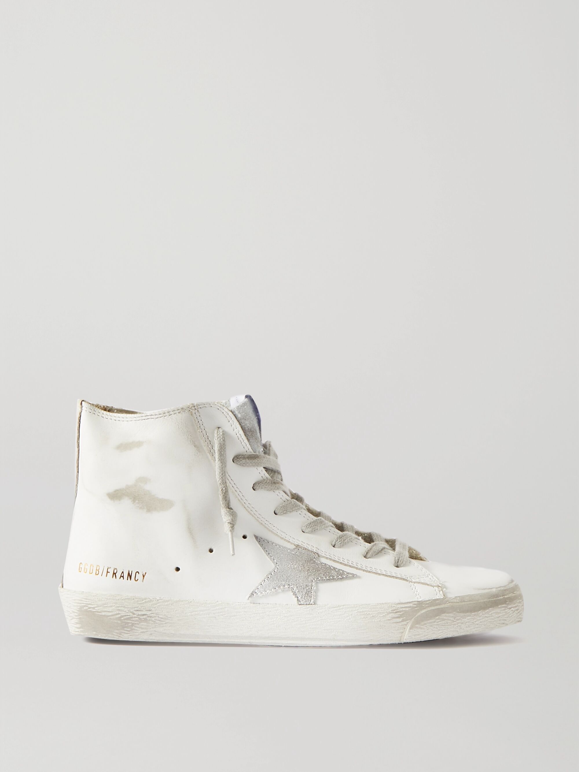 white high top golden goose sneakers