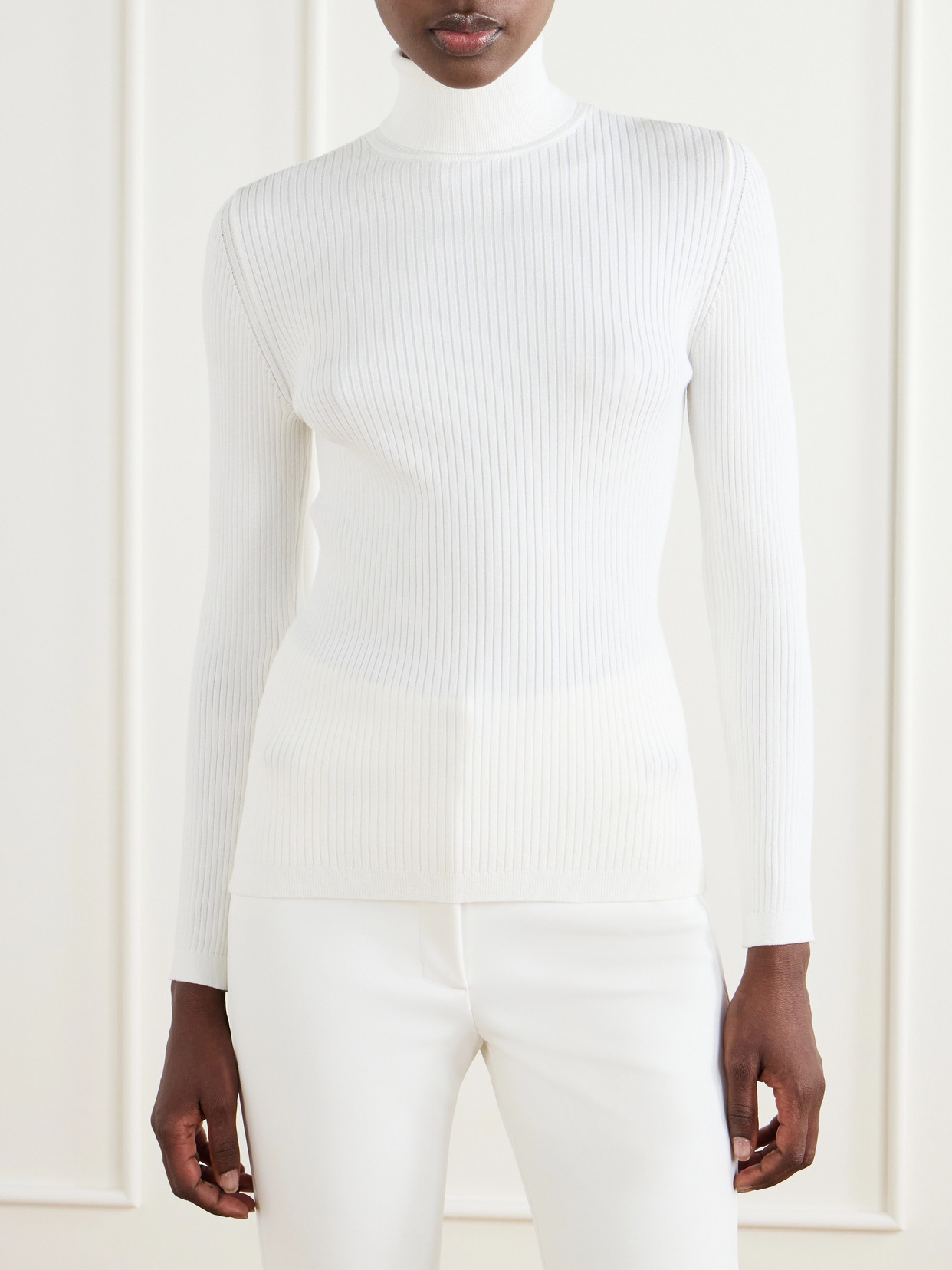 Ancelle Ribbed-Knit Turtleneck Sweater