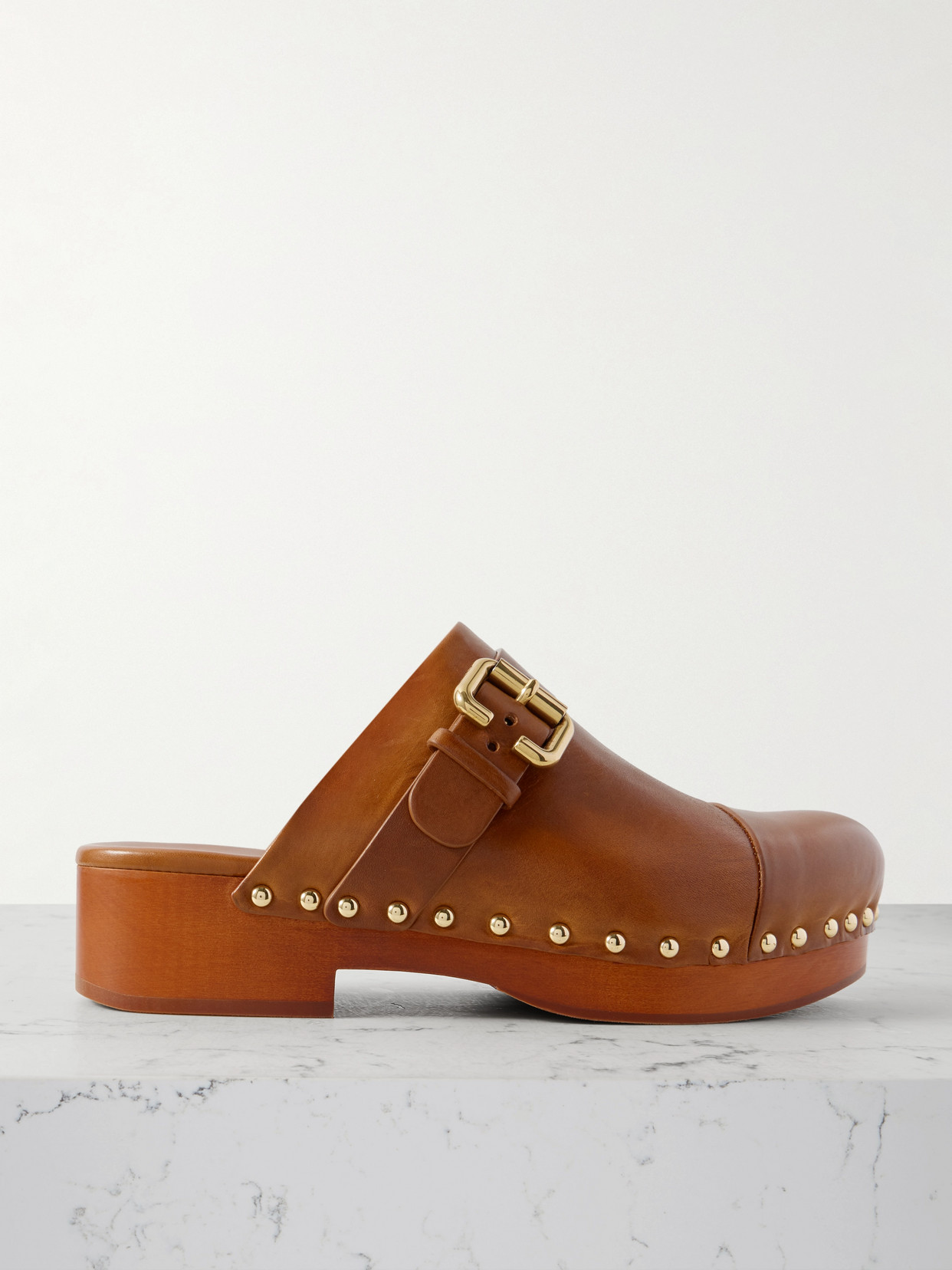 Chloé - Jeannette Embellished Leather Clogs
