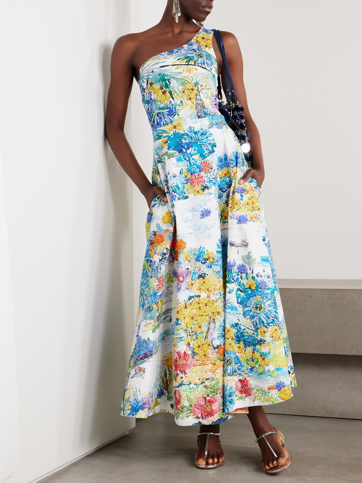 Cadiot Pleated Floral-Print Cotton-Poplin Midi