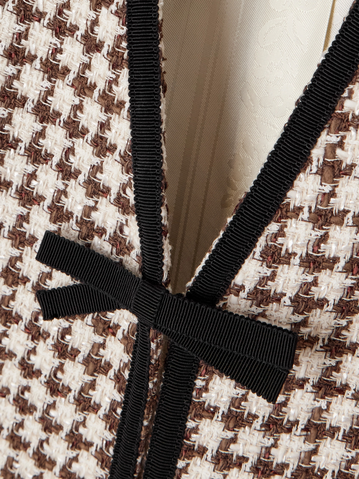 Garavani - Grosgrain-Trimmed Houndstooth Cotton-Blend Tweed Jacket