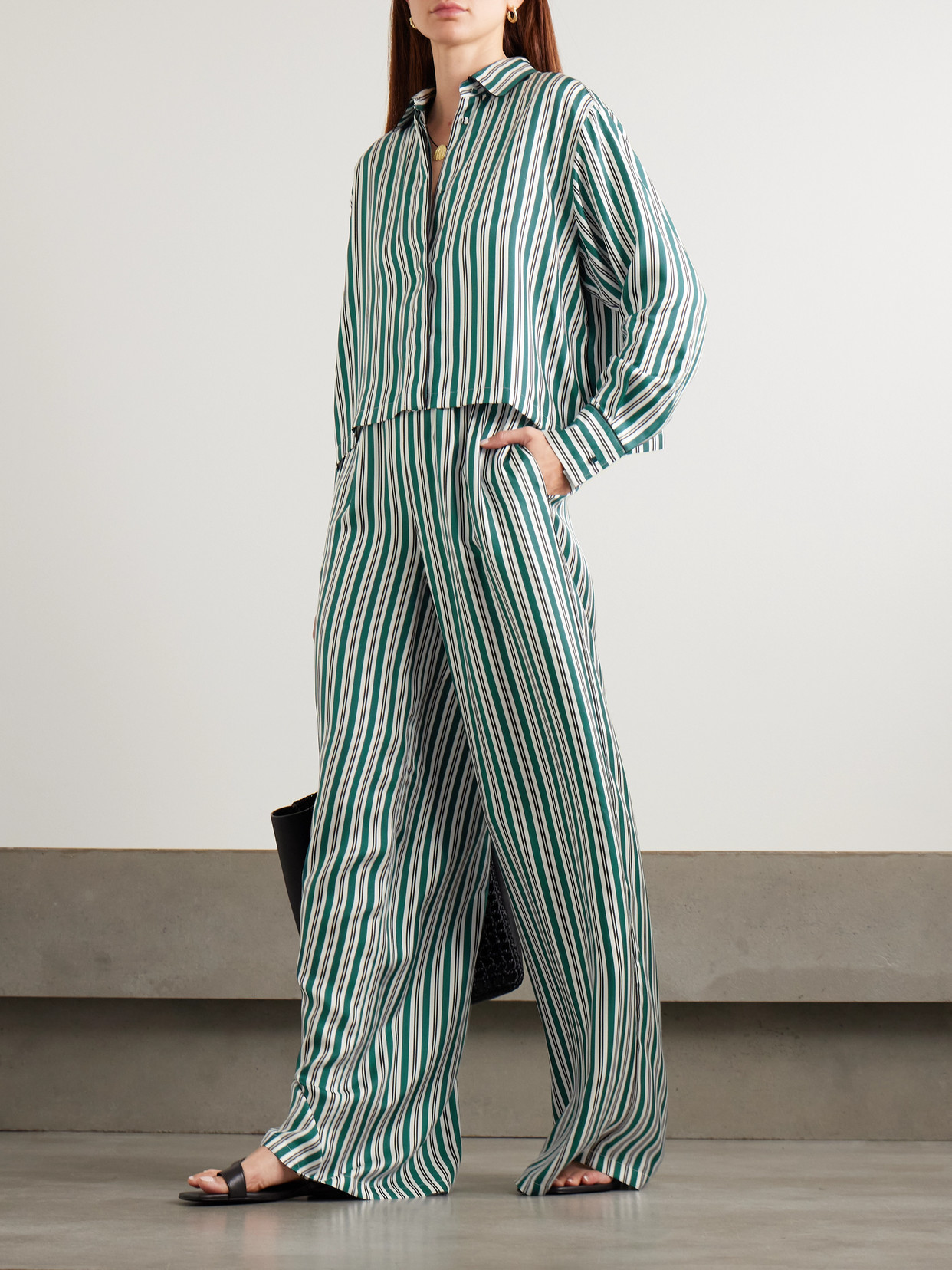 Brama Striped Silk-Twill Shirt