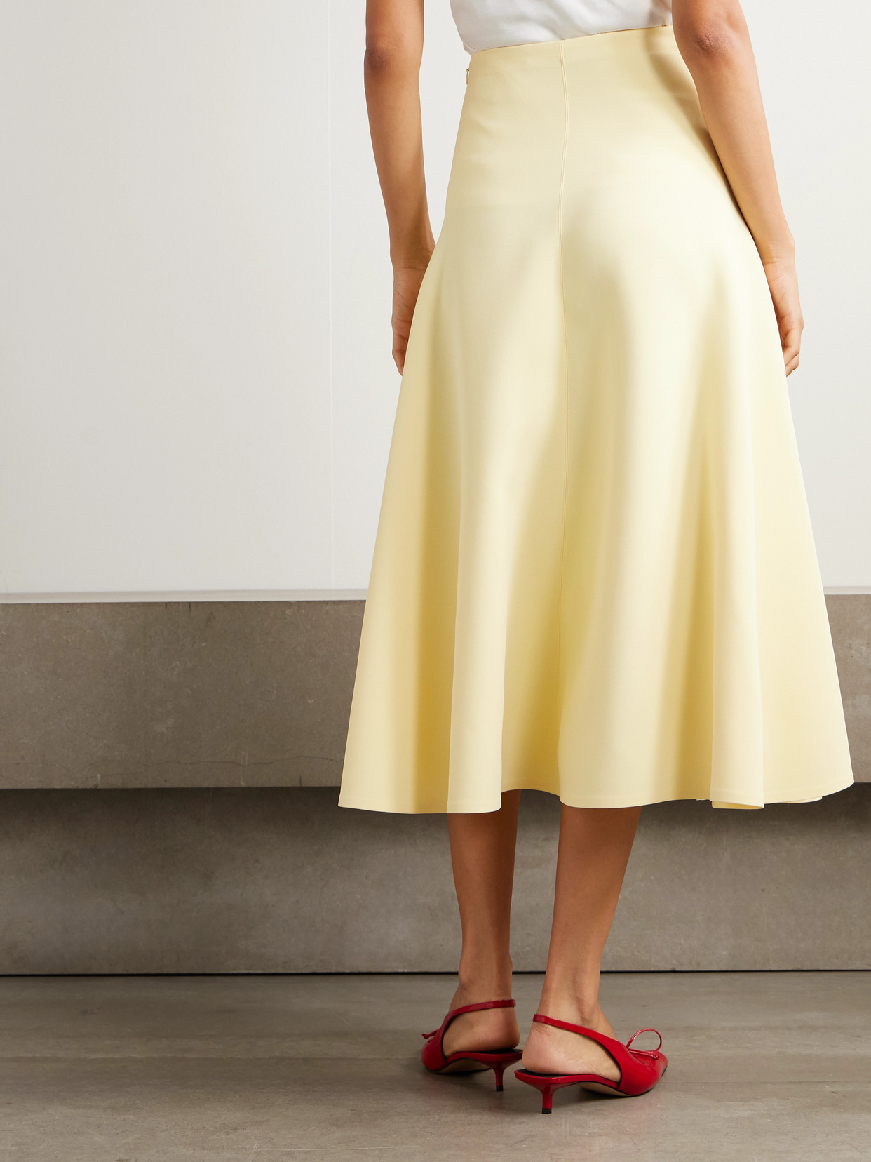 Triangle Paneled Crepe Midi