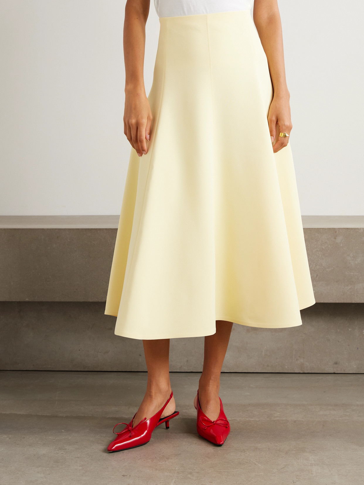 Triangle Paneled Crepe Midi