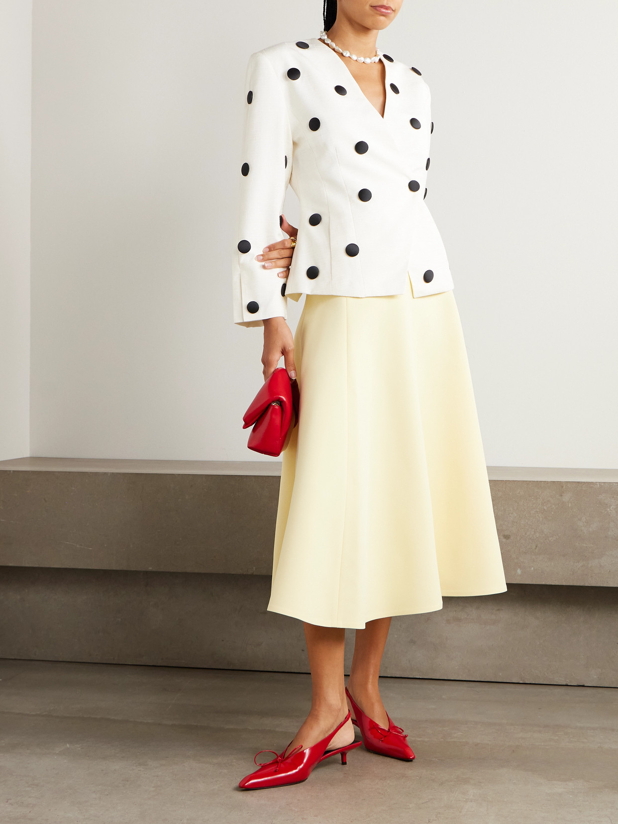Triangle Paneled Crepe Midi