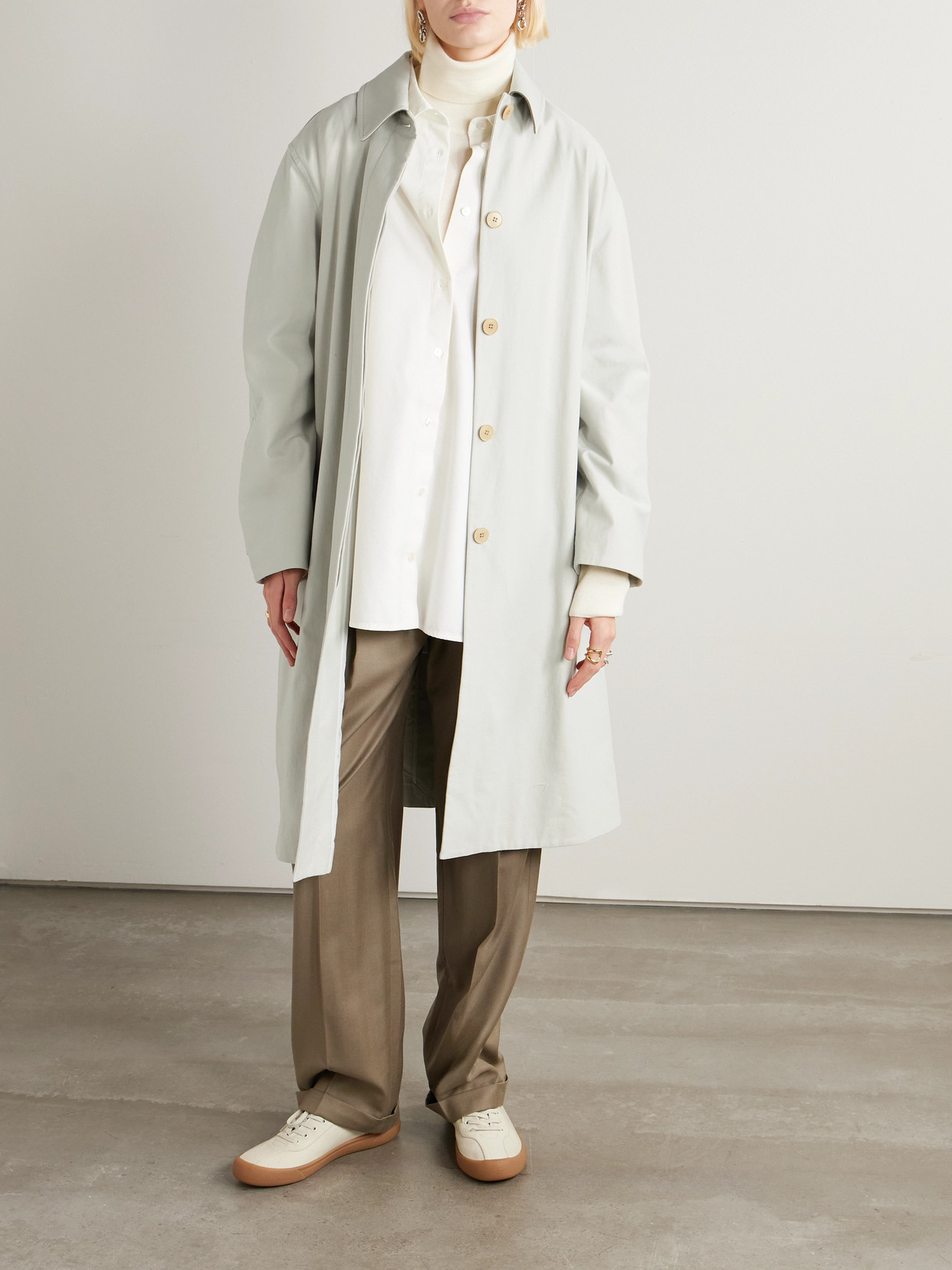 Pluma Brushed Cotton And Cashmere-Blend Trench Coat