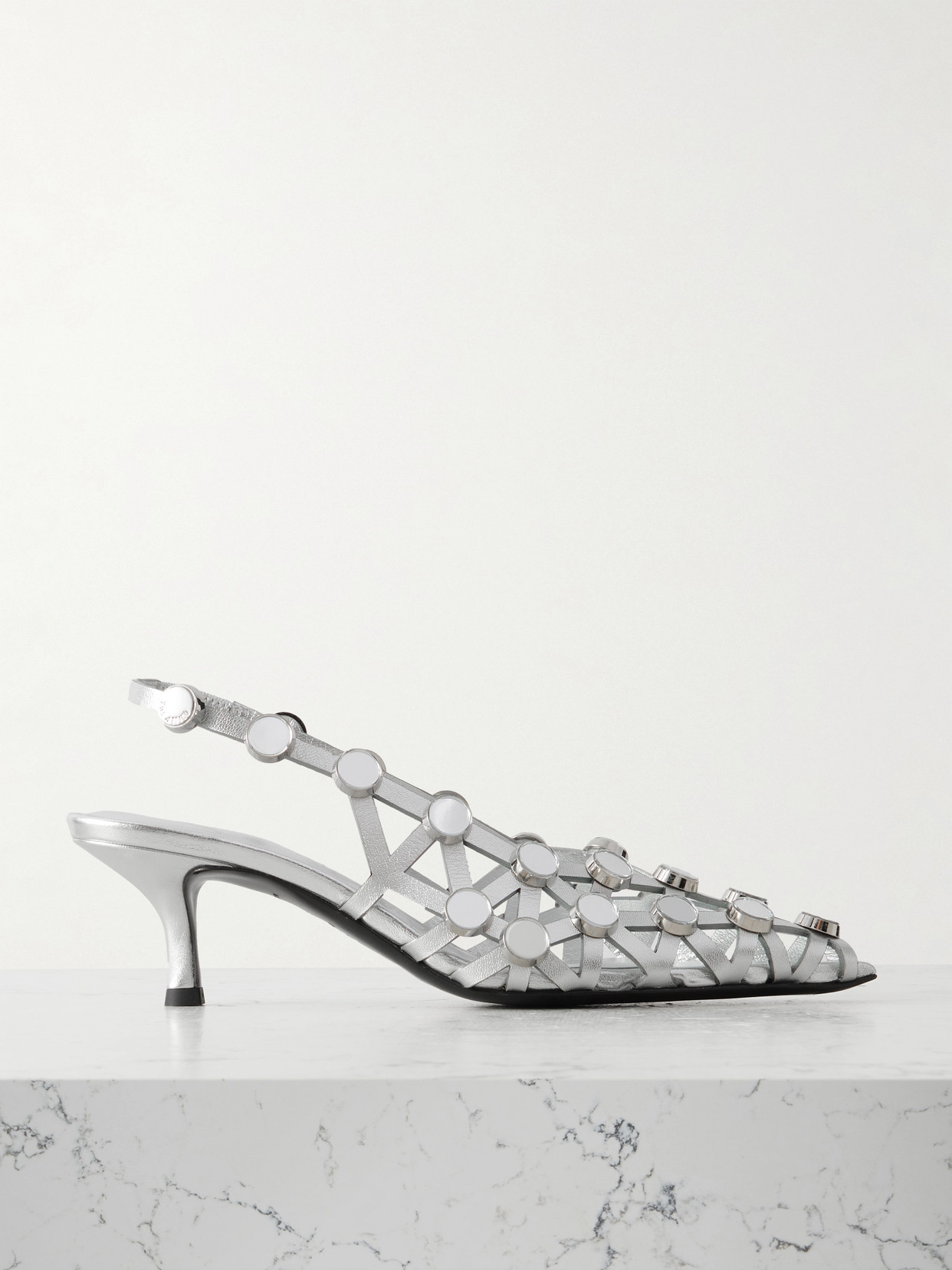 Grid Studded Slingback