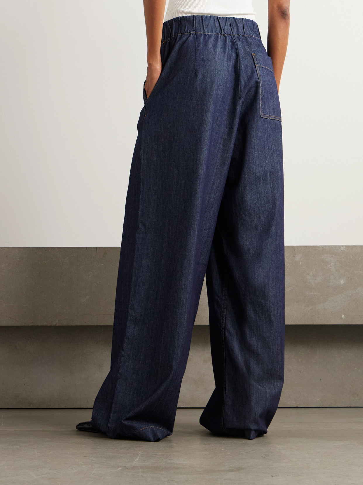Pleated Wide- Leg