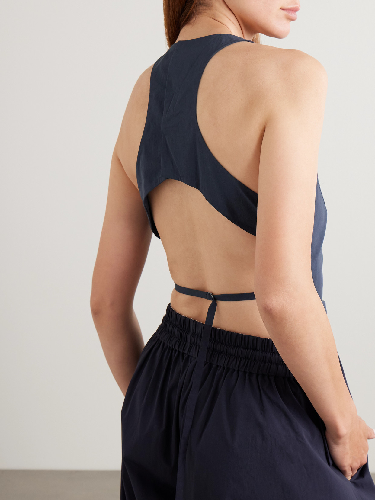 Open-Back Cotton-Blend Poplin Tank
