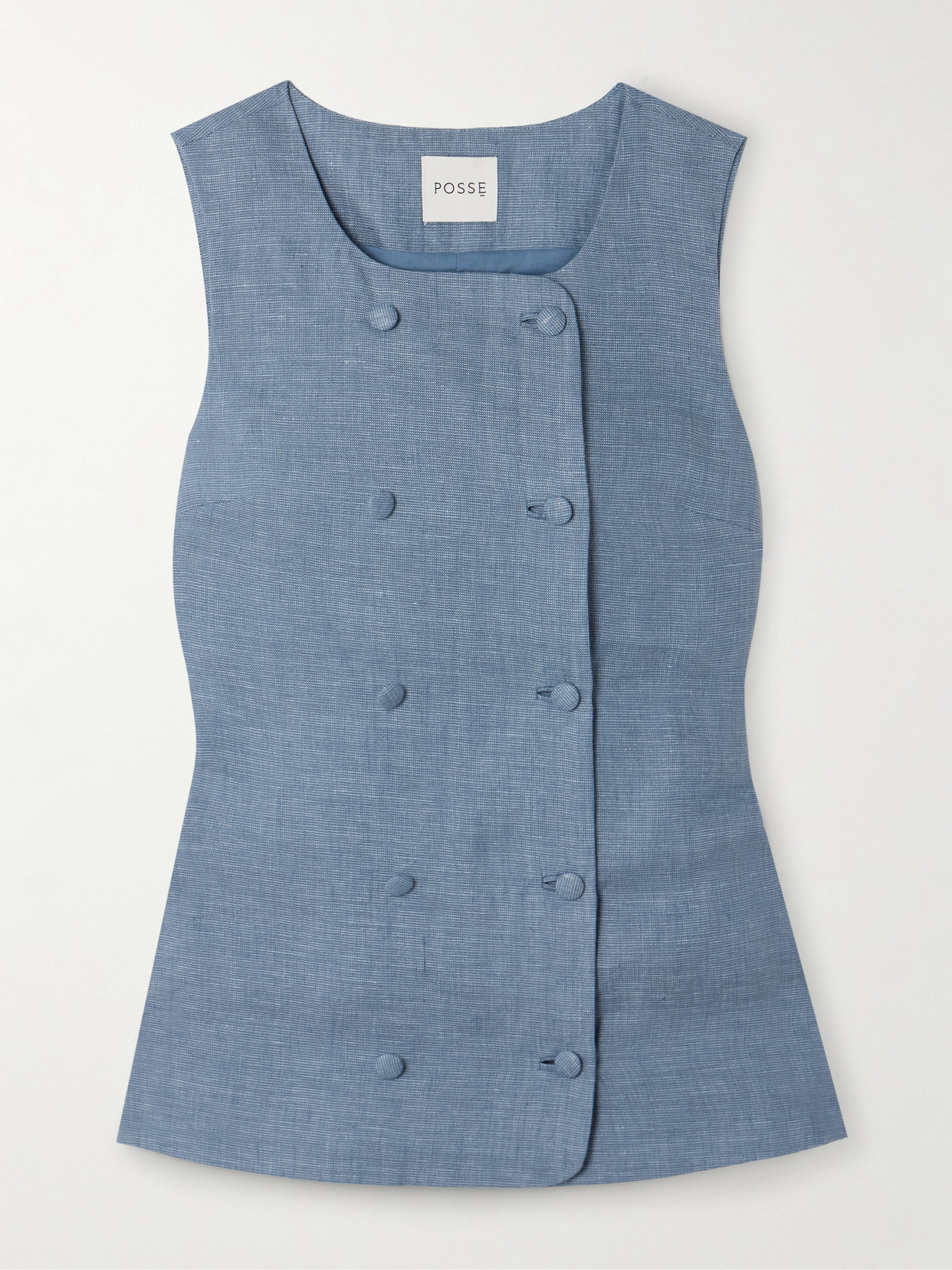 Thea Double-Breasted Linen Vest