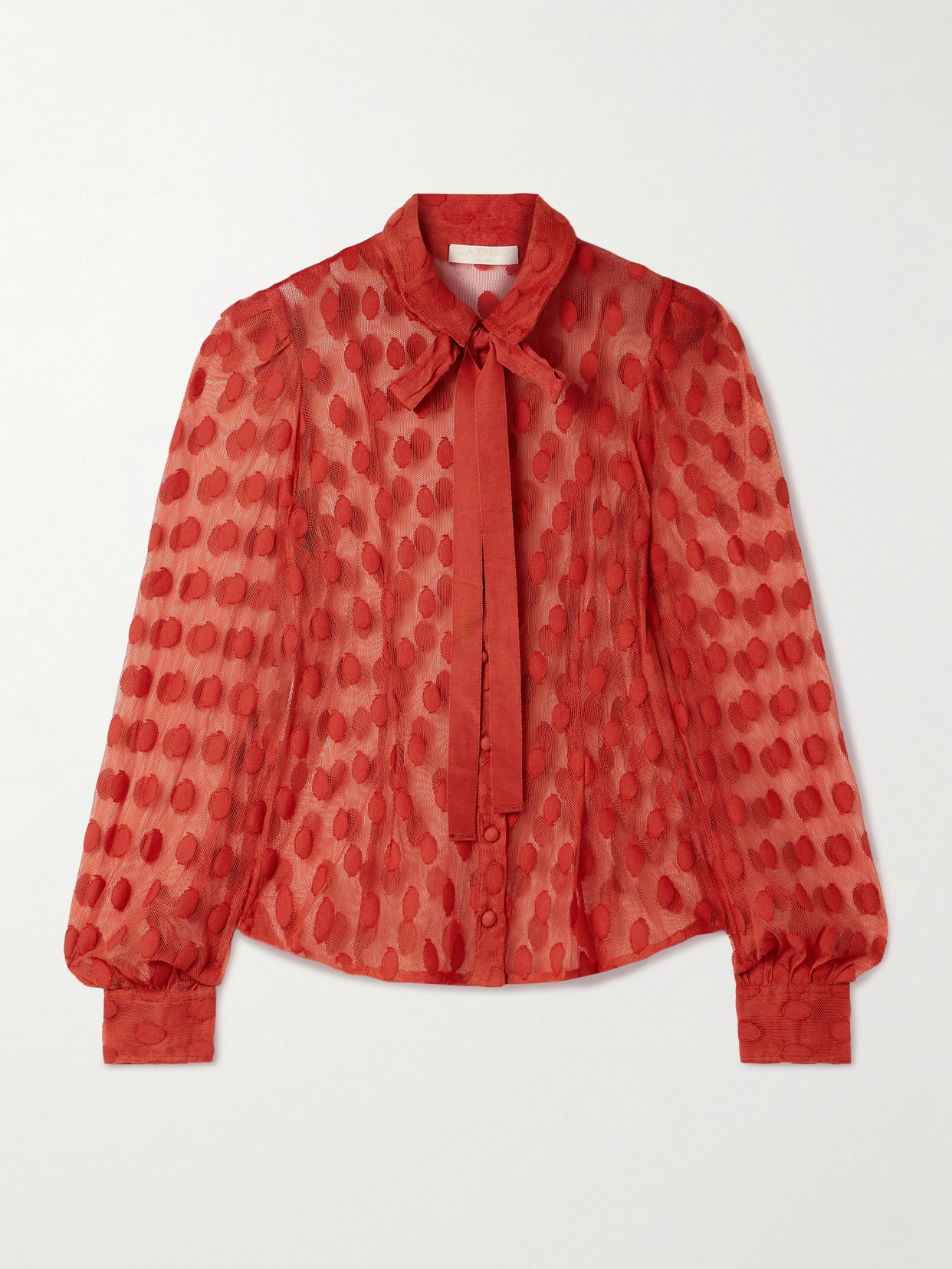 Soraya Tie-Neck Fil Coupé Blouse