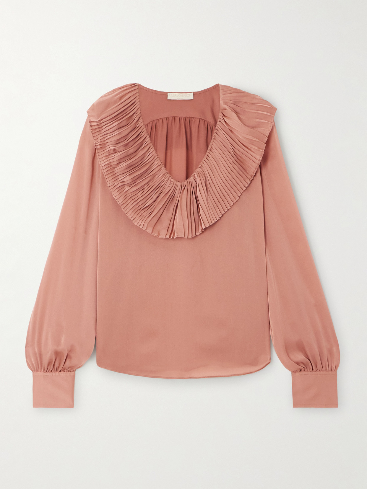 Pleated Silk-Satin Blouse