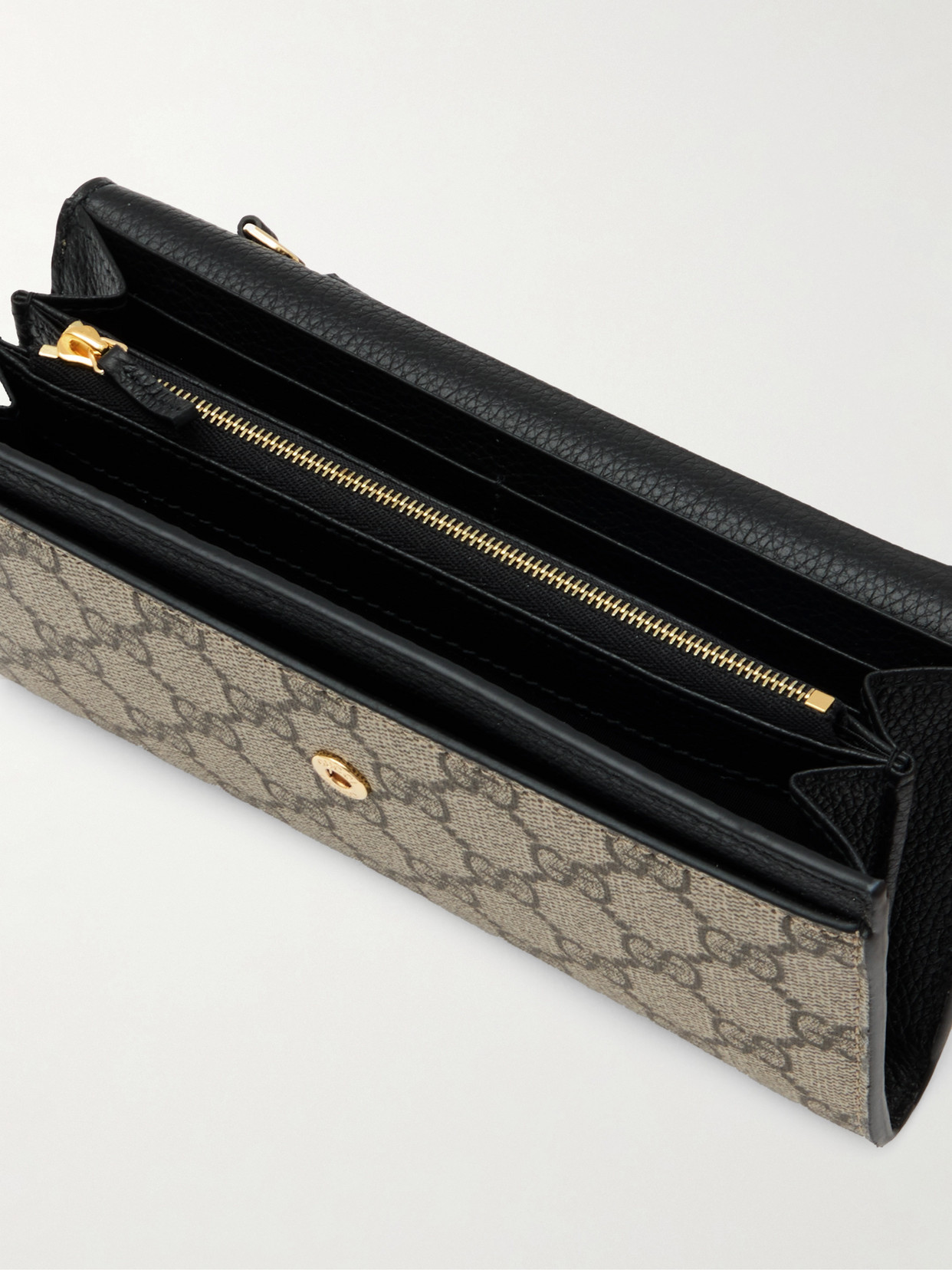 GG Marmont Petite Leather-Trimmed Coated Canvas-Jacquard Shoulder Bag