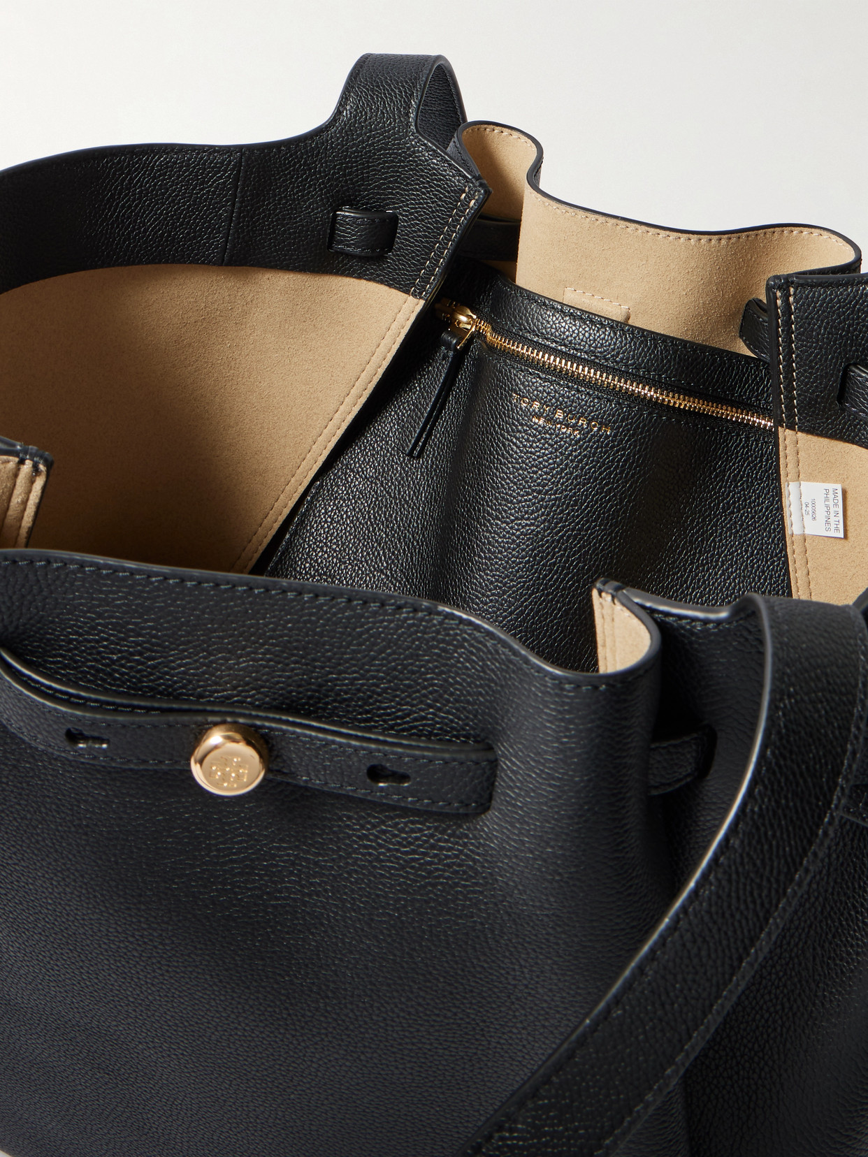 Romy Textured-Leather Tote