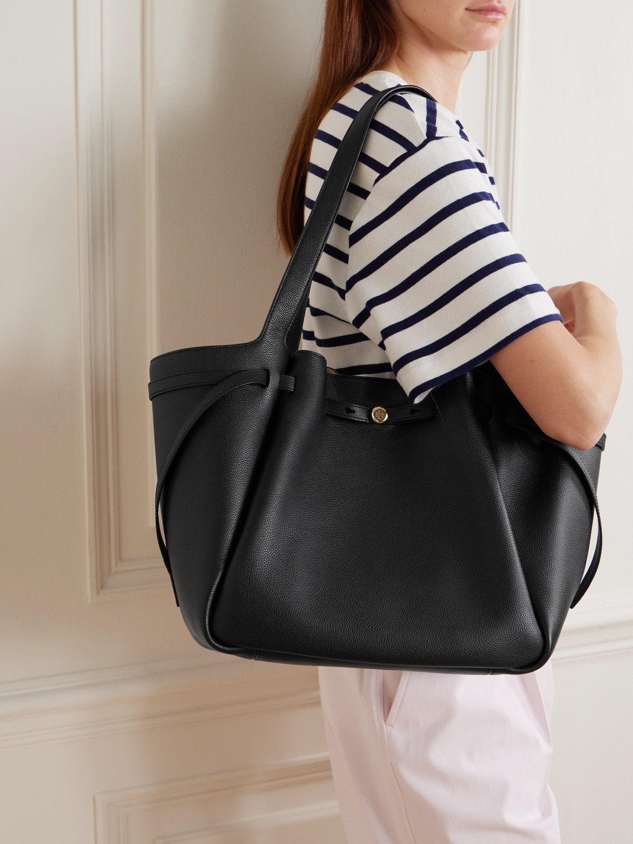 Romy Textured-Leather Tote