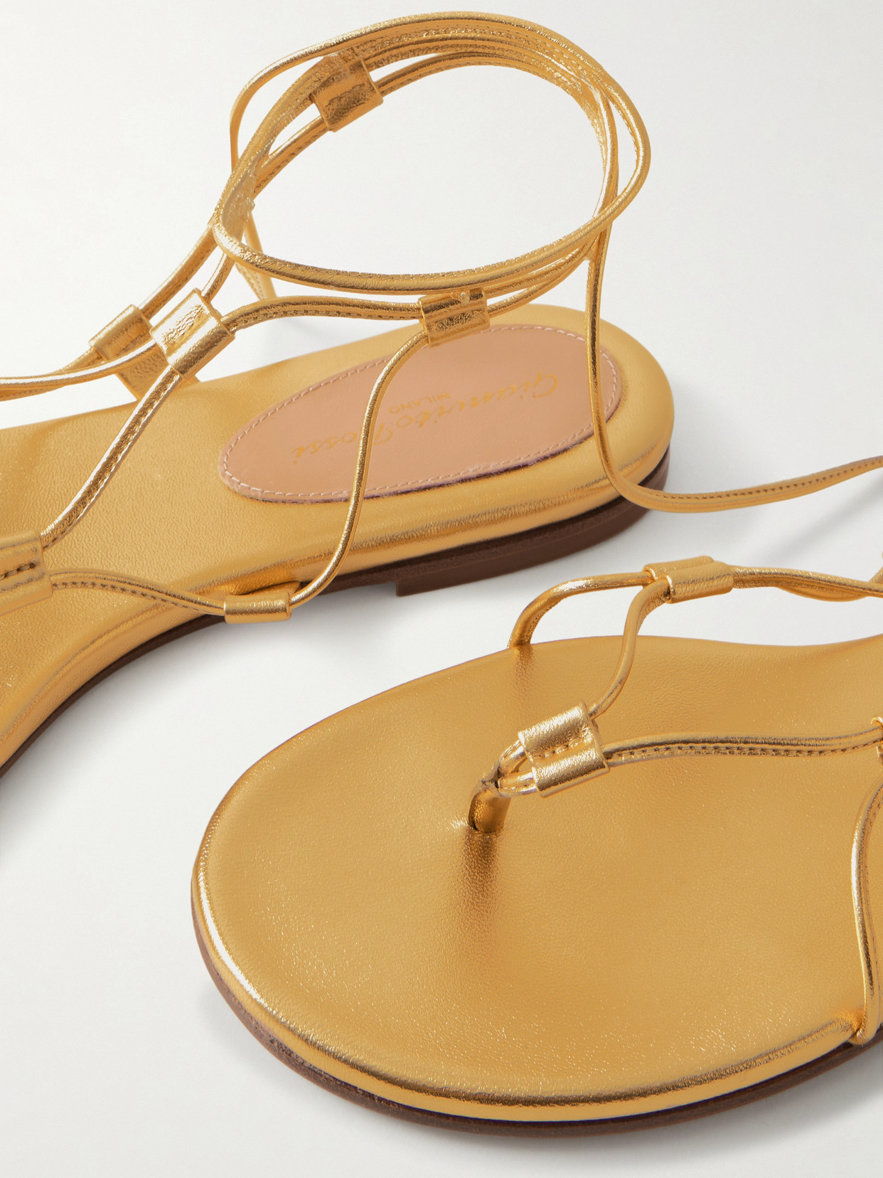 Metallic Leather Sandals