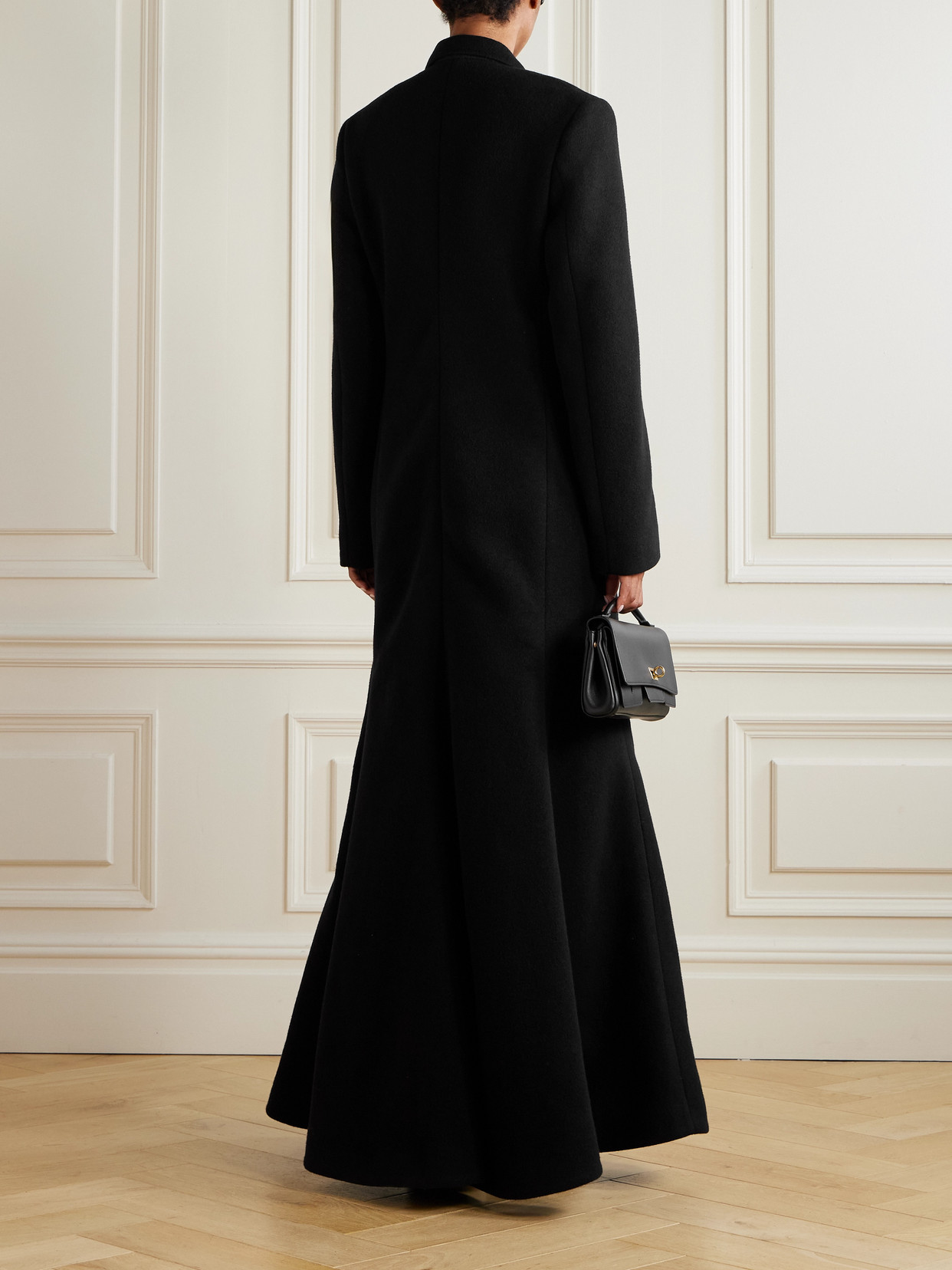 Double-Breasted Brushed Wool-Blend Coat