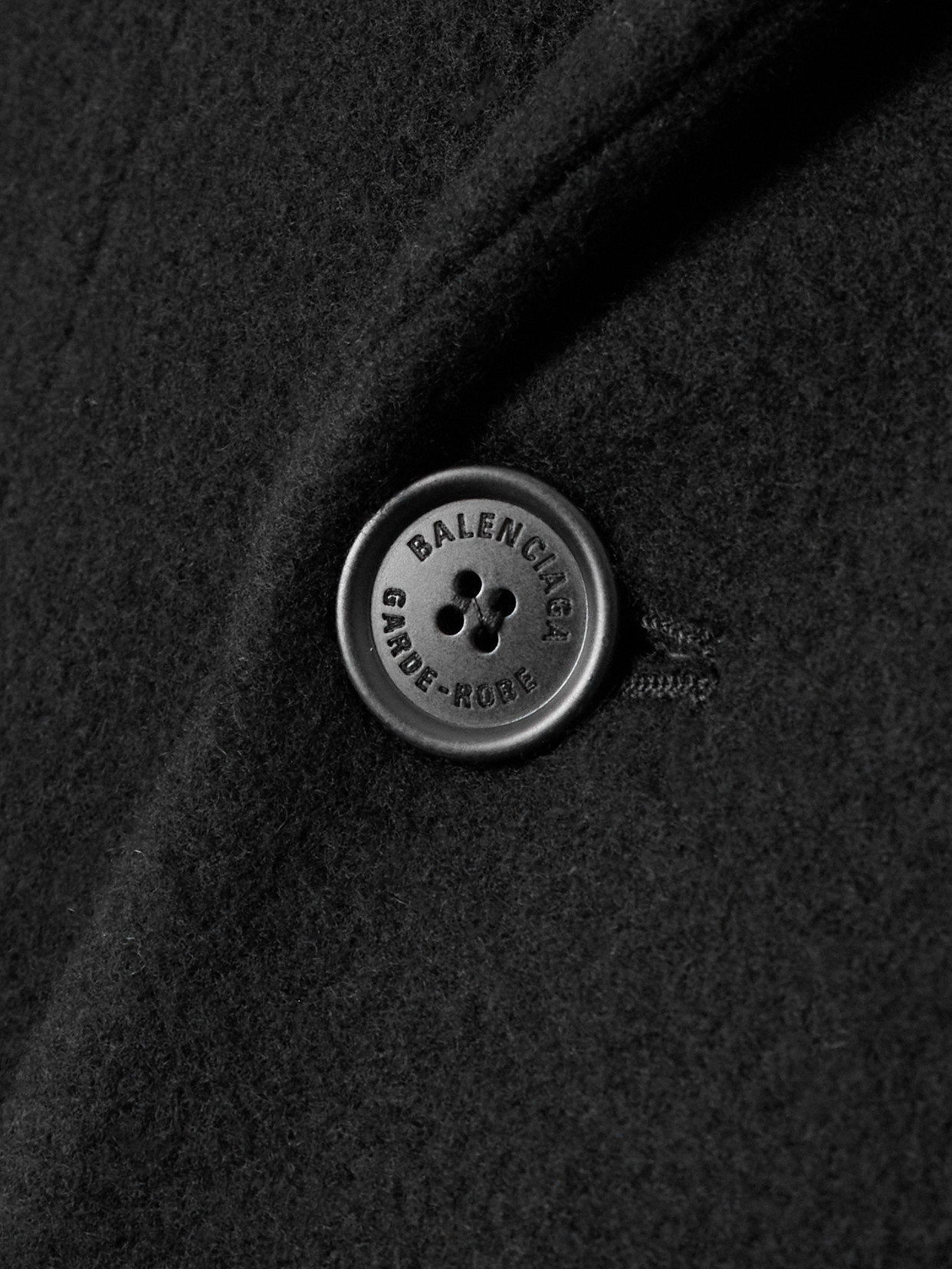 Double-Breasted Brushed Wool-Blend Coat