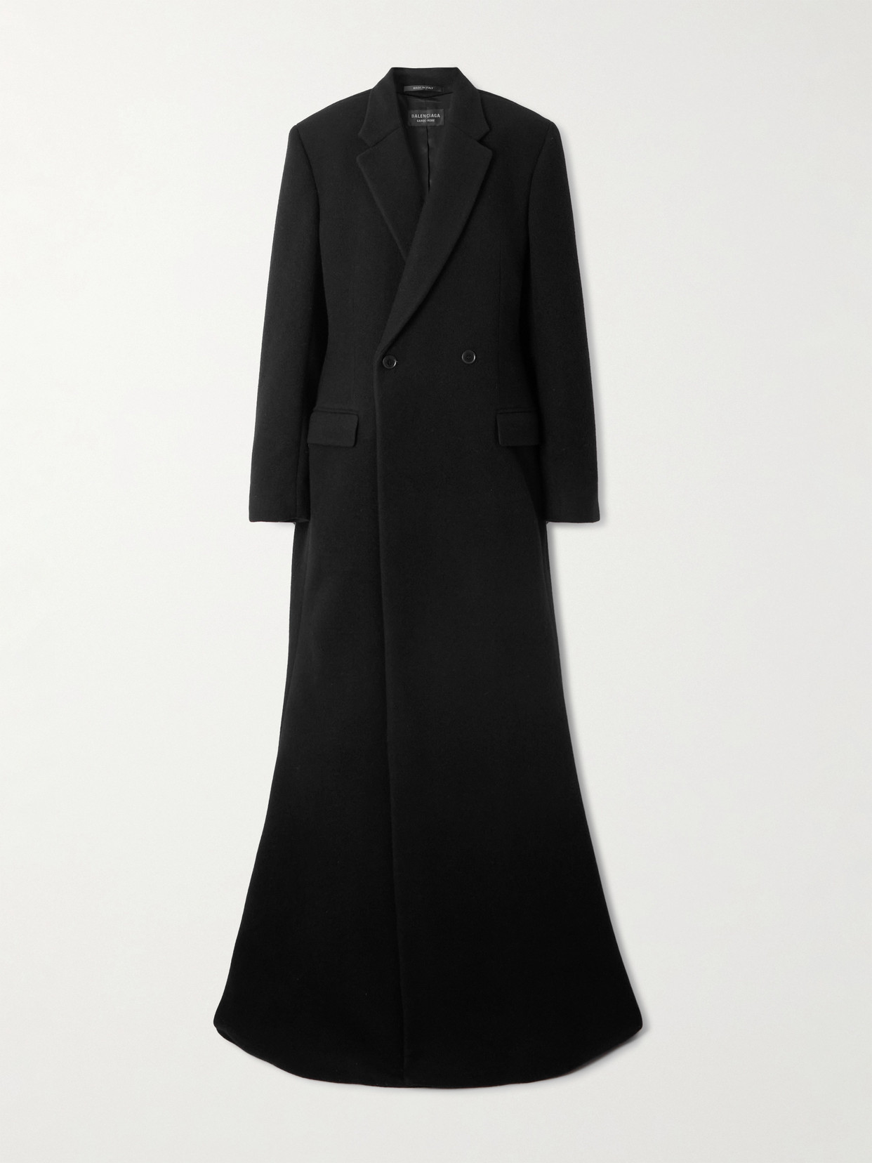 Double-Breasted Brushed Wool-Blend Coat