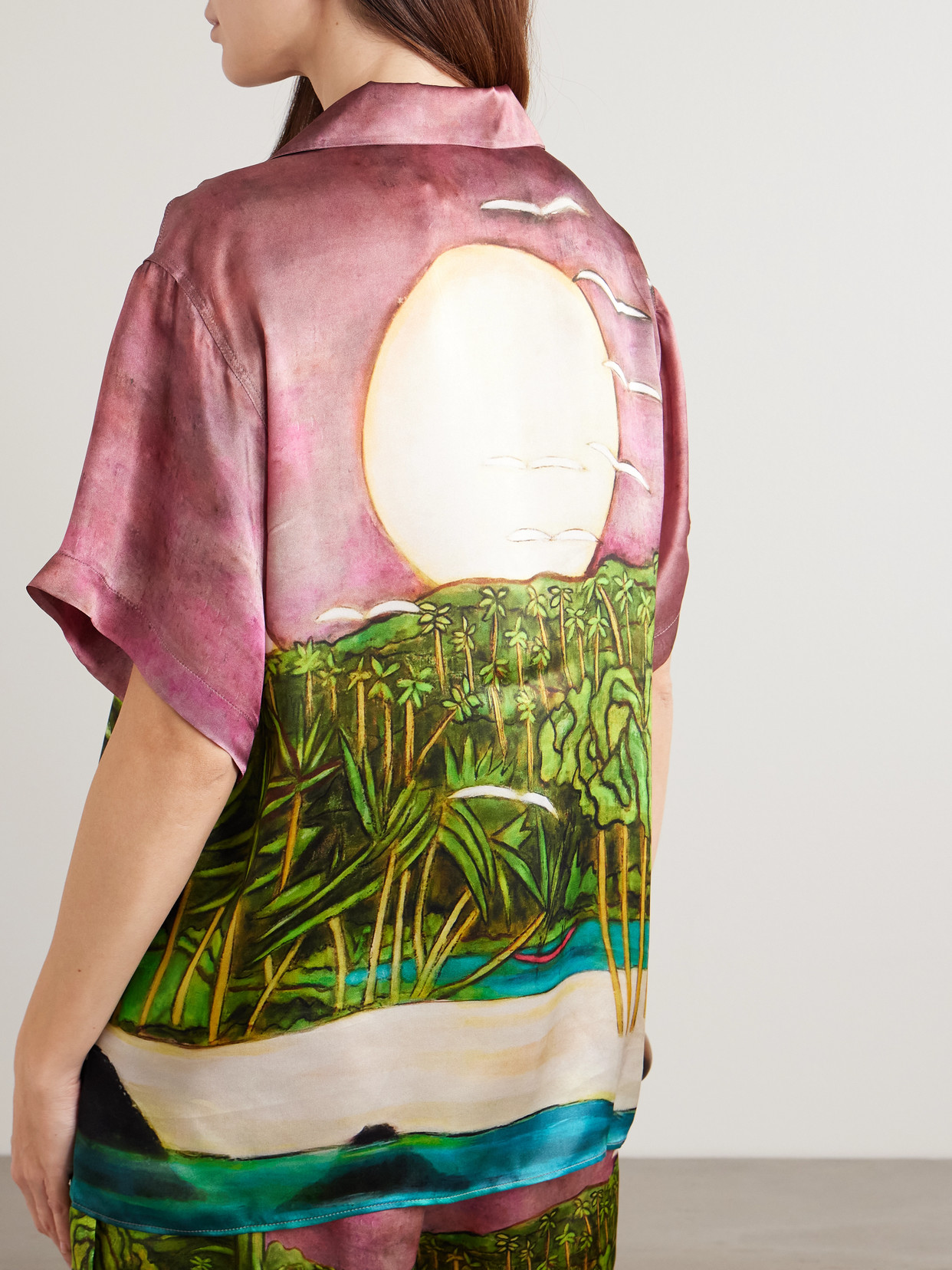 La Sierra Printed Silk-Satin Shirt