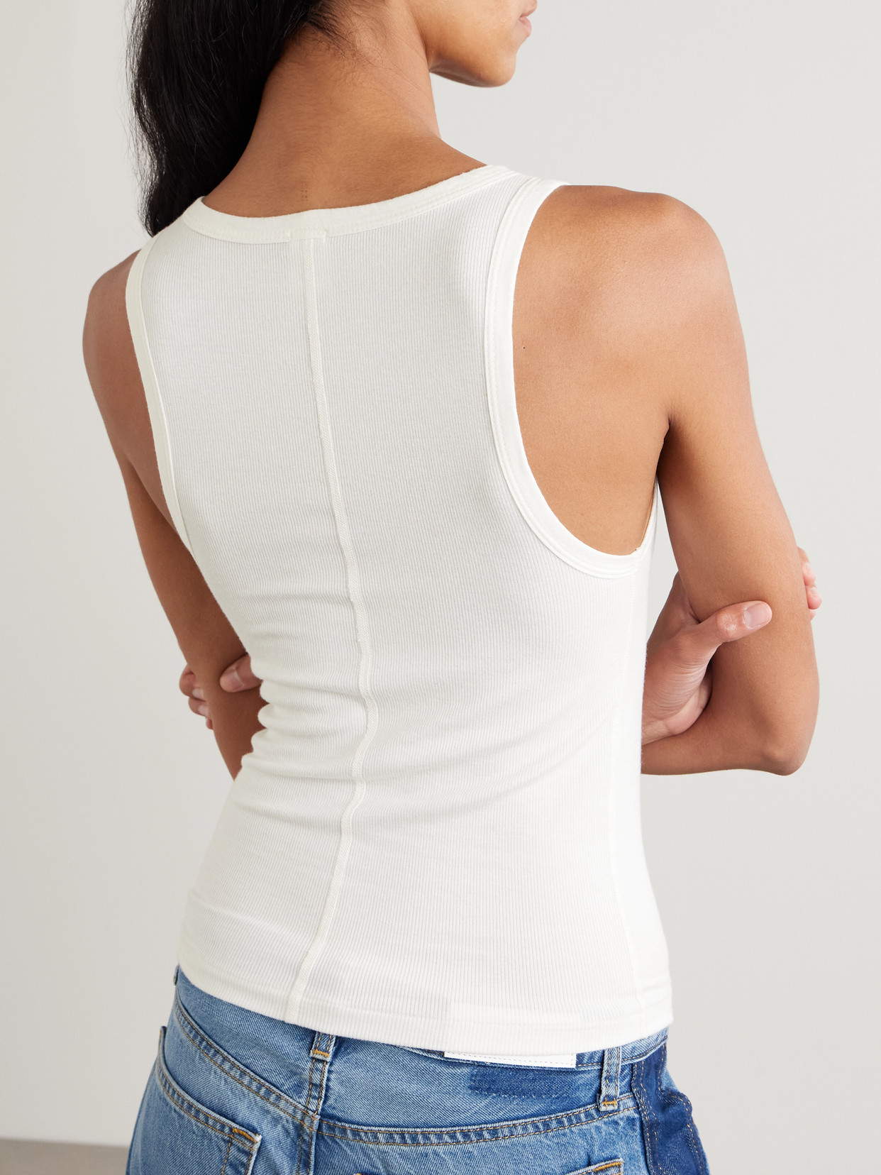 Re/Done - + Hanes Ribbed Stretch-Modal Tank