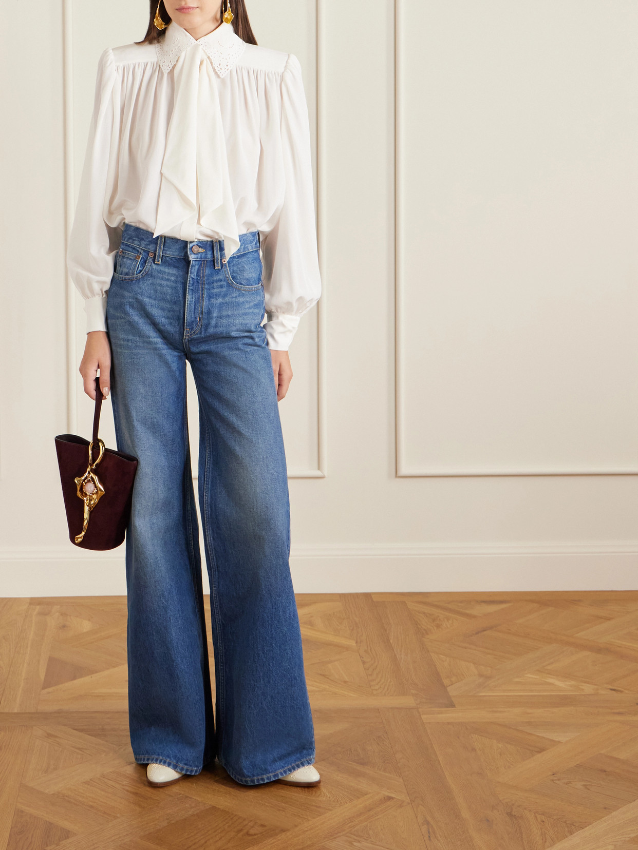 Chloé - Eden Treasure Embellished Suede Tote