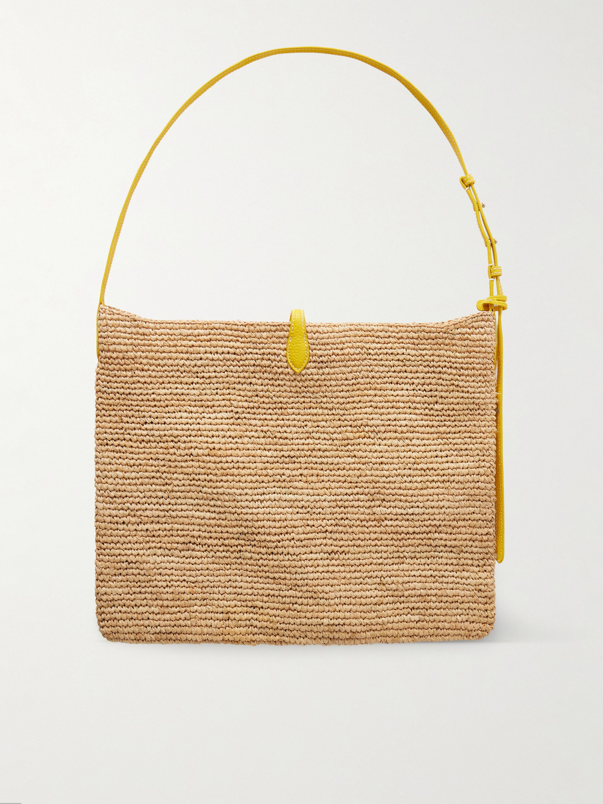 Polo Ralph Lauren - Leather-Trimmed Embroidered Raffia Shoulder Bag