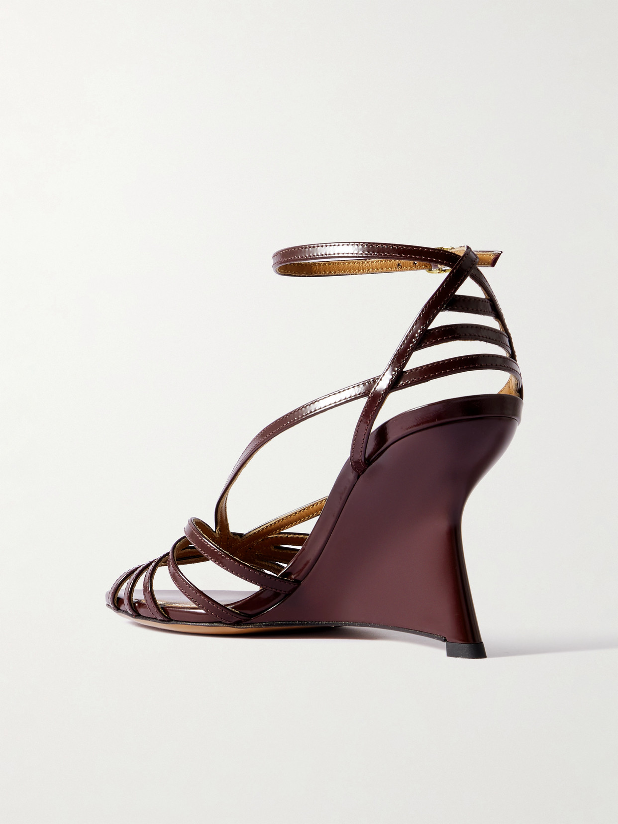 Aura Glossed-Leather Wedge