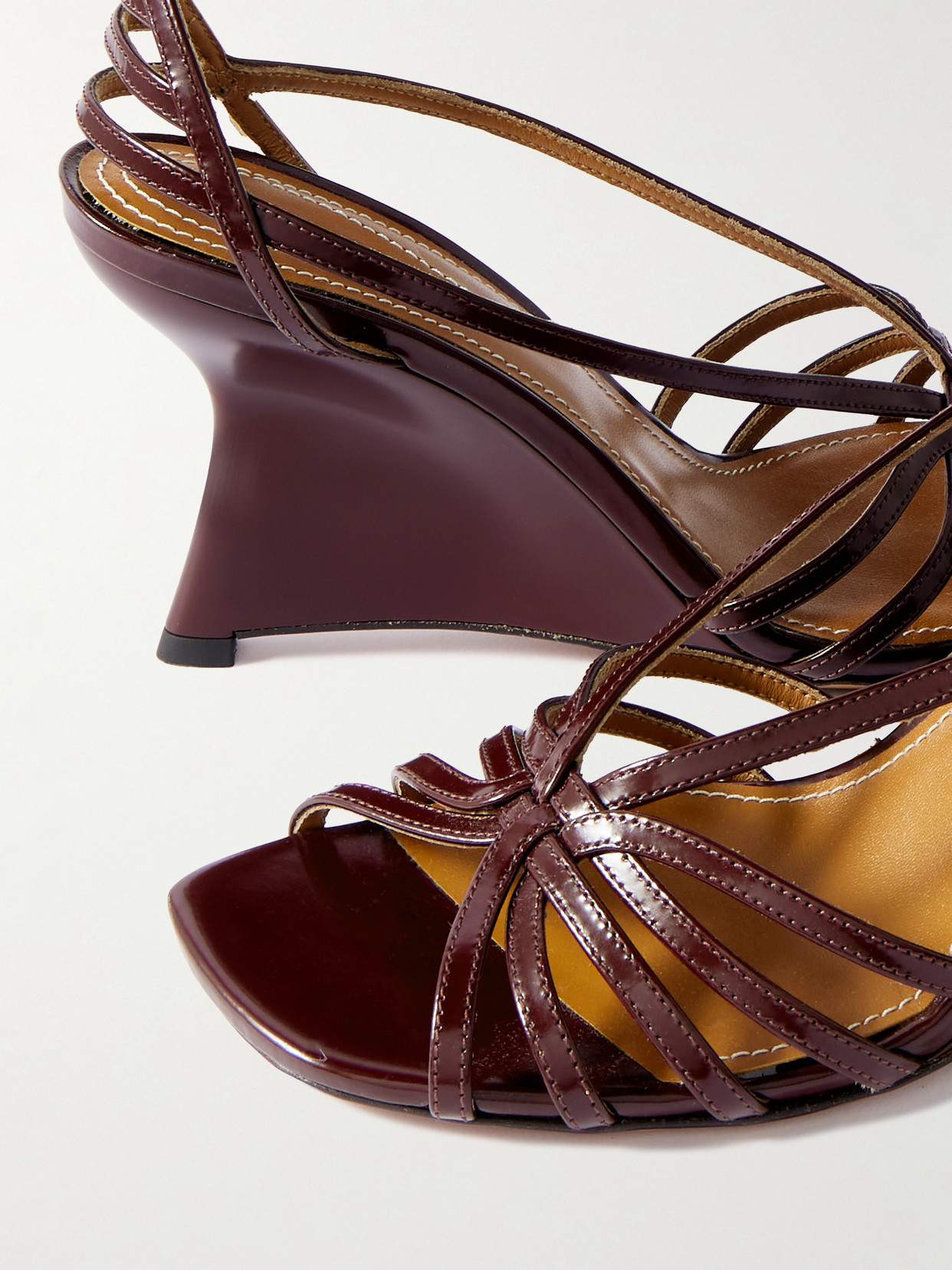 Aura Glossed-Leather Wedge