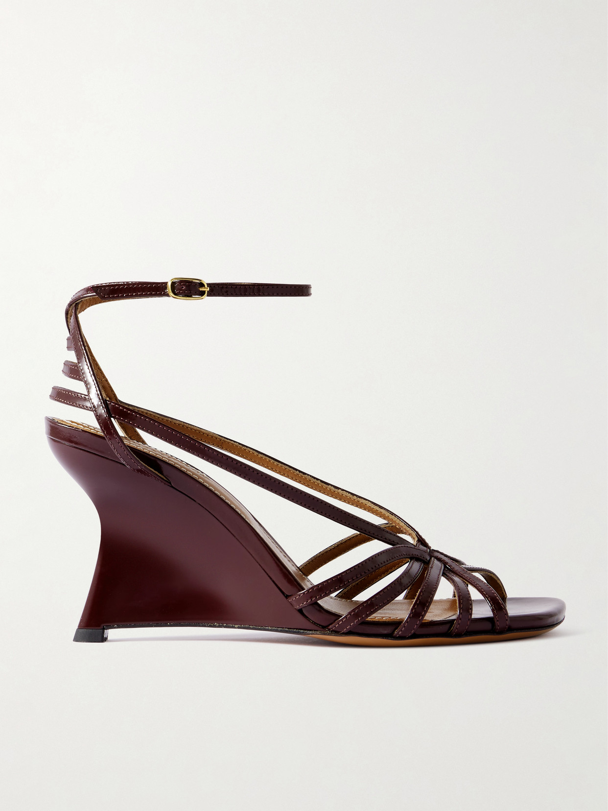 Aura Glossed-Leather Wedge