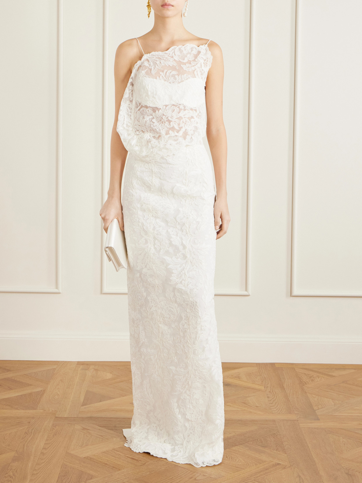 Reverie Lace And Silk-Satin Skirt