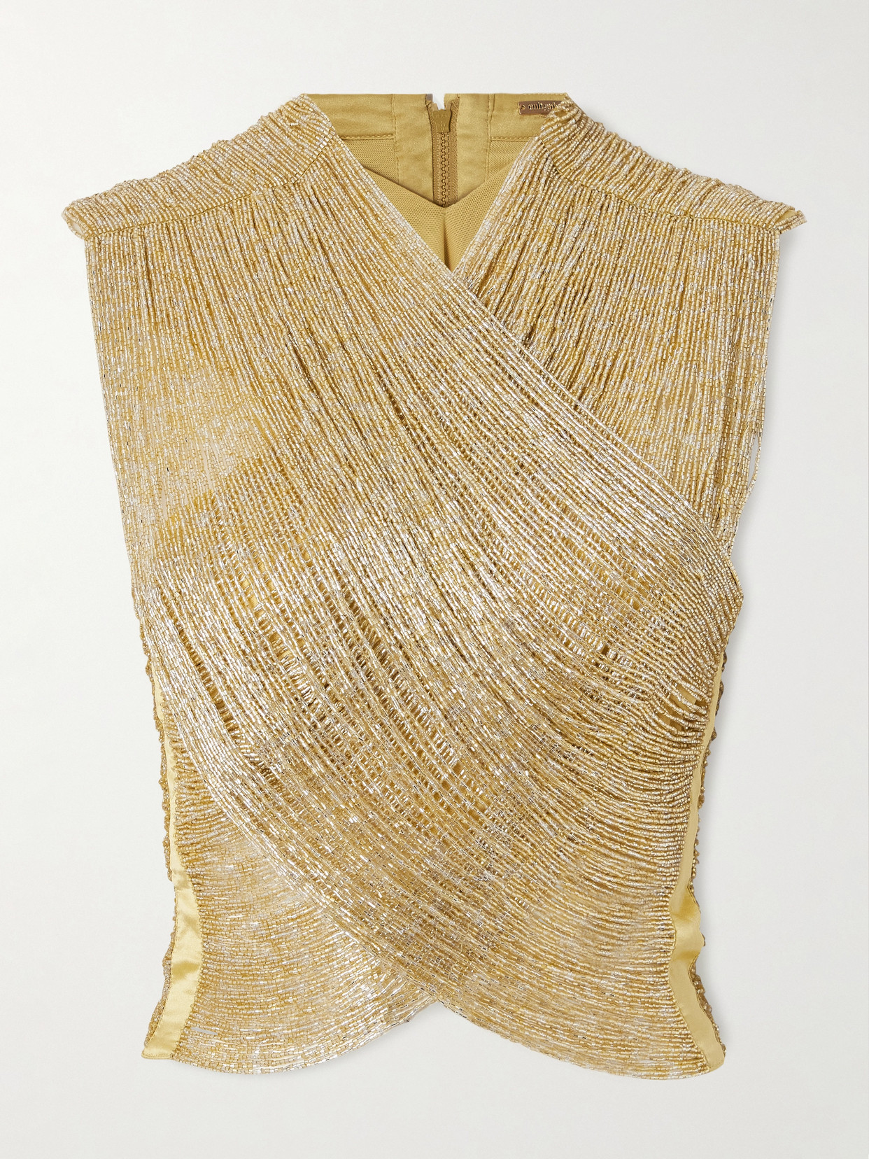 Haisley Cropped Satin-Trimmed Top