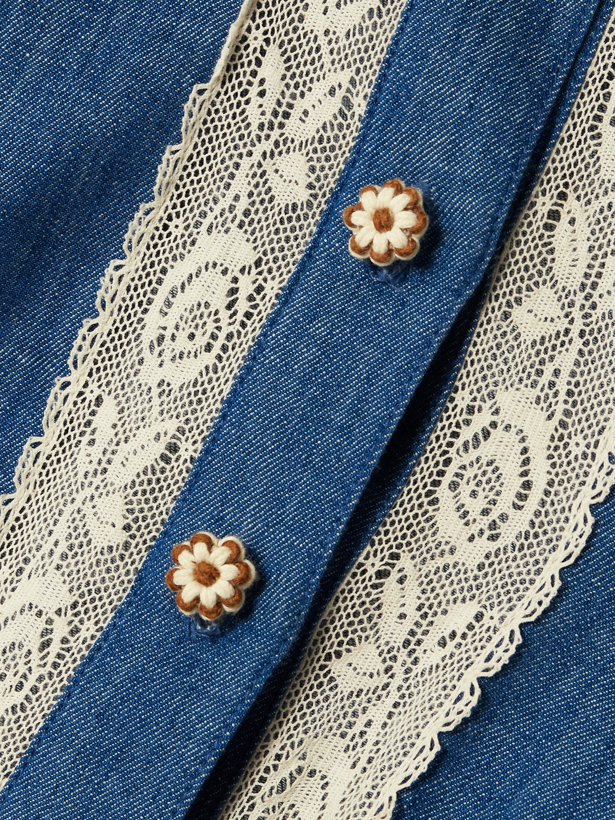Awaken Lace-Trimmed Denim Shirt