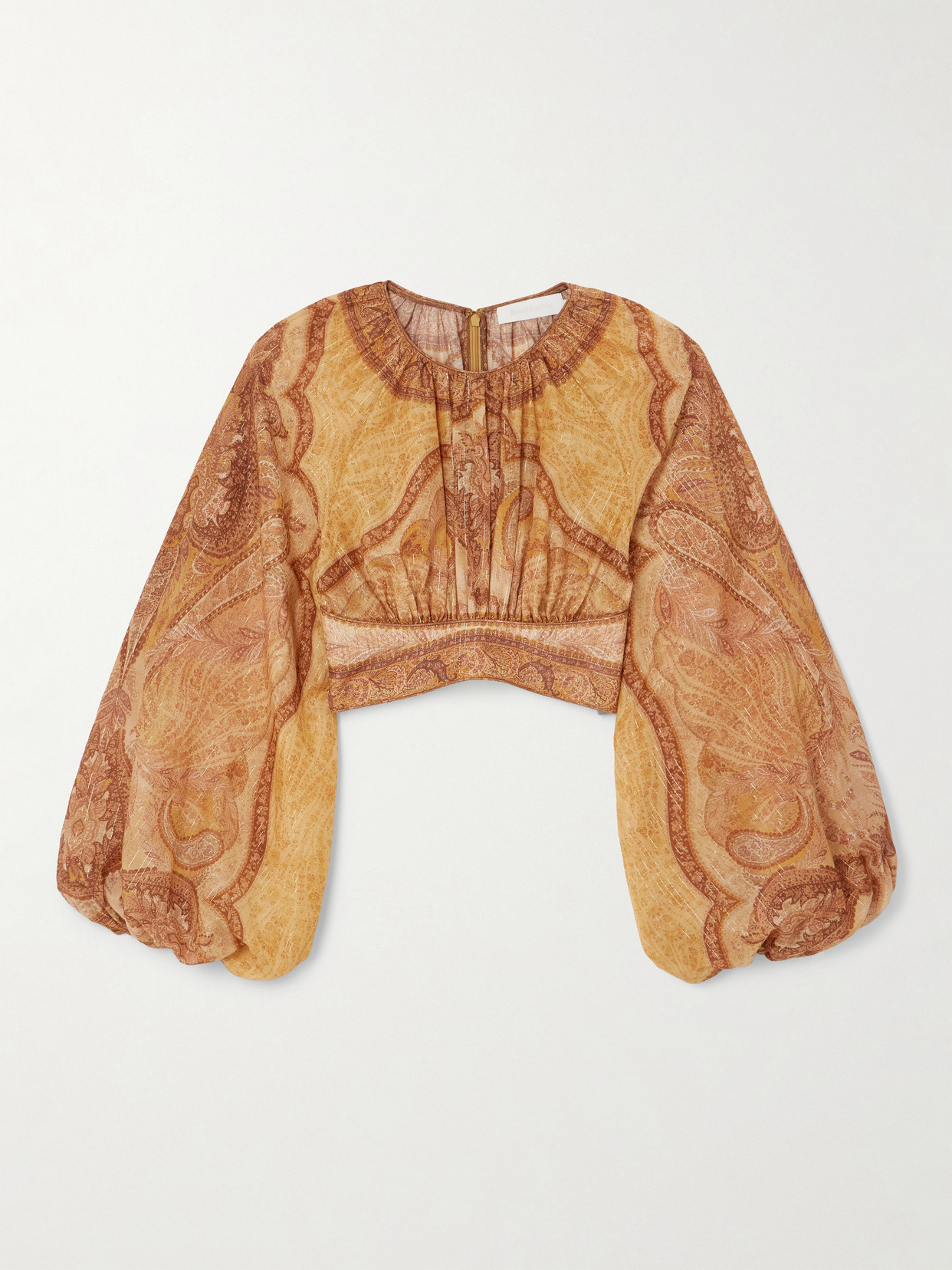 Wanderlust Cropped Printed Cotton-Blend Voile Top