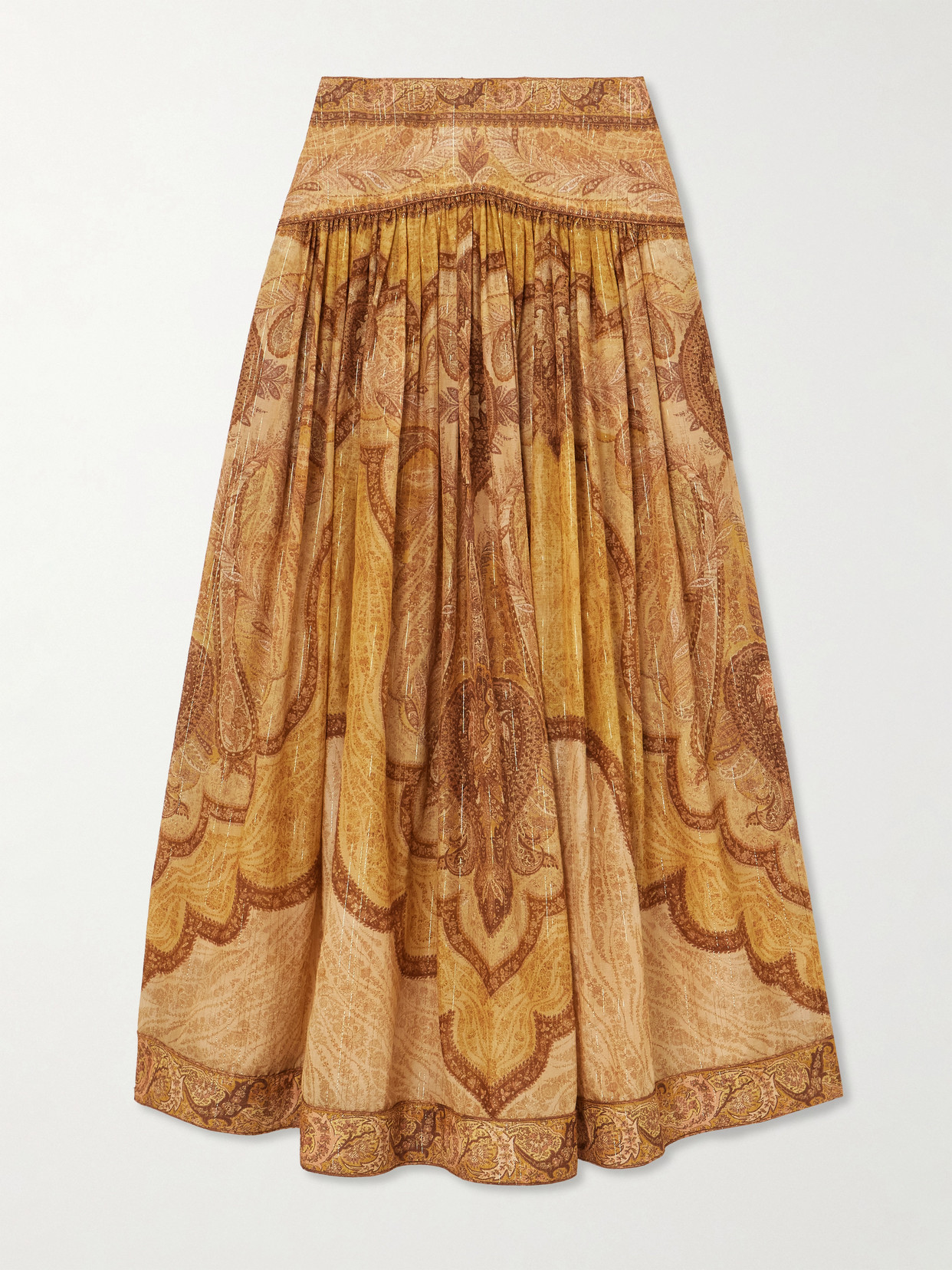 Wanderlust Gathered Printed Cotton-Blend Maxi