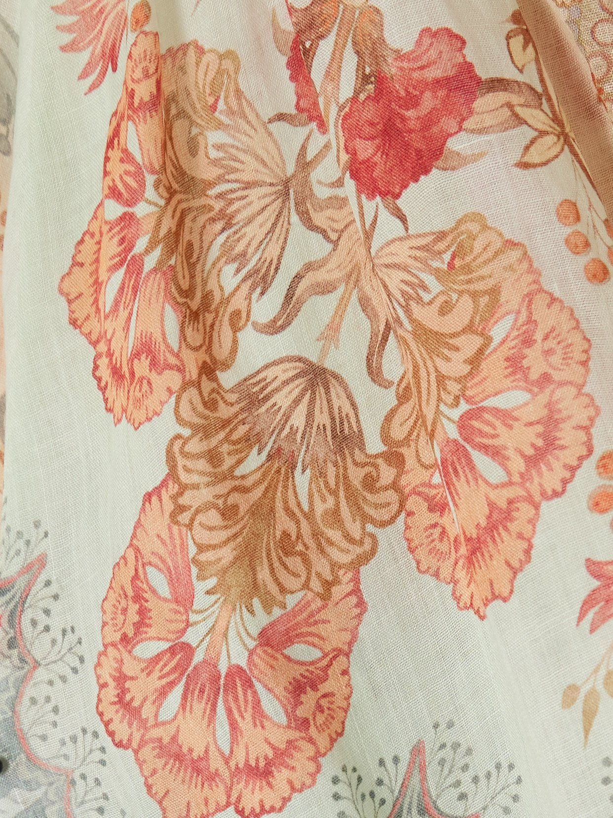 Daylight Scalloped Printed Ramie Blouse