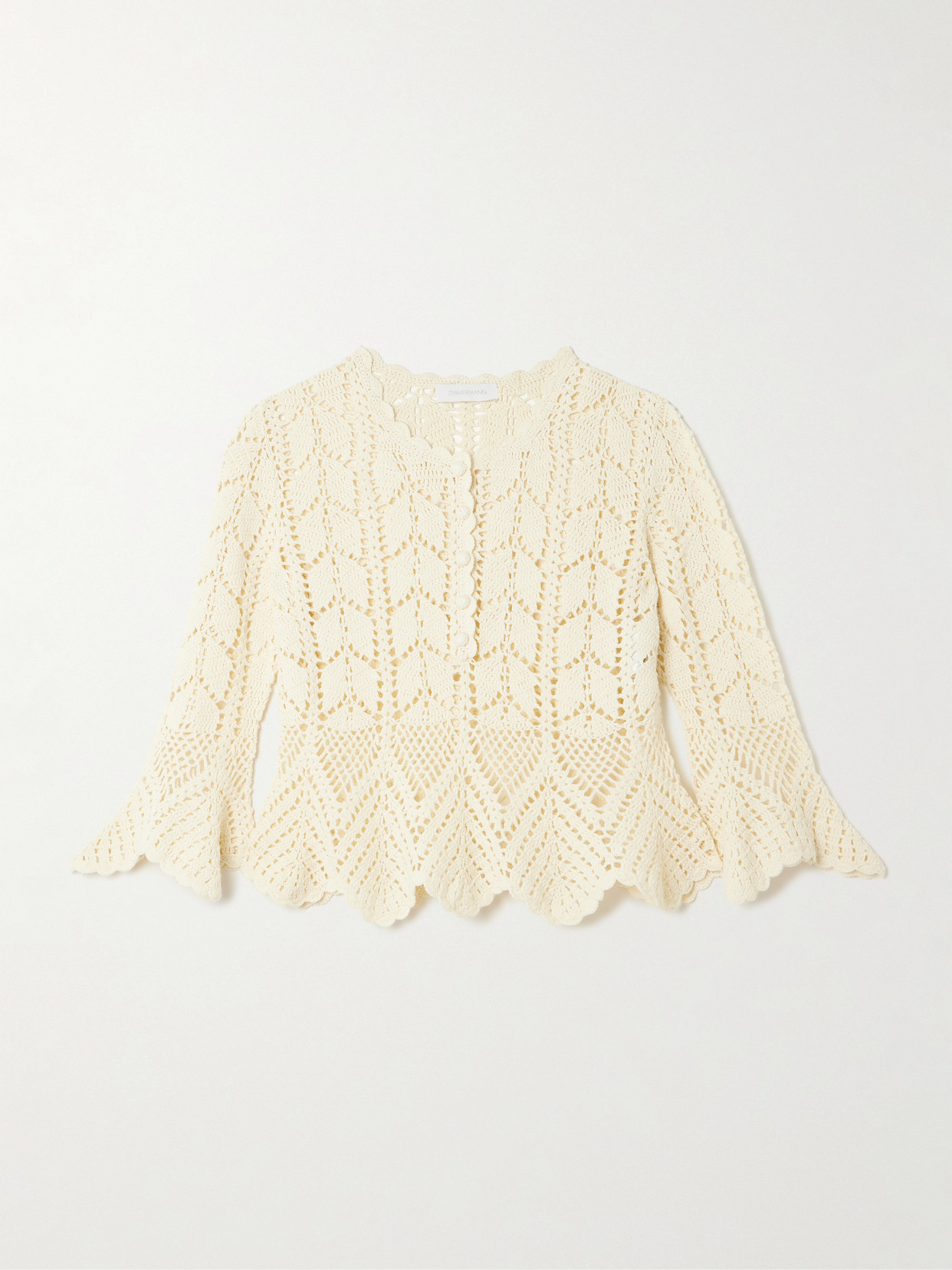 Awaken Scalloped Crocheted Cotton Top