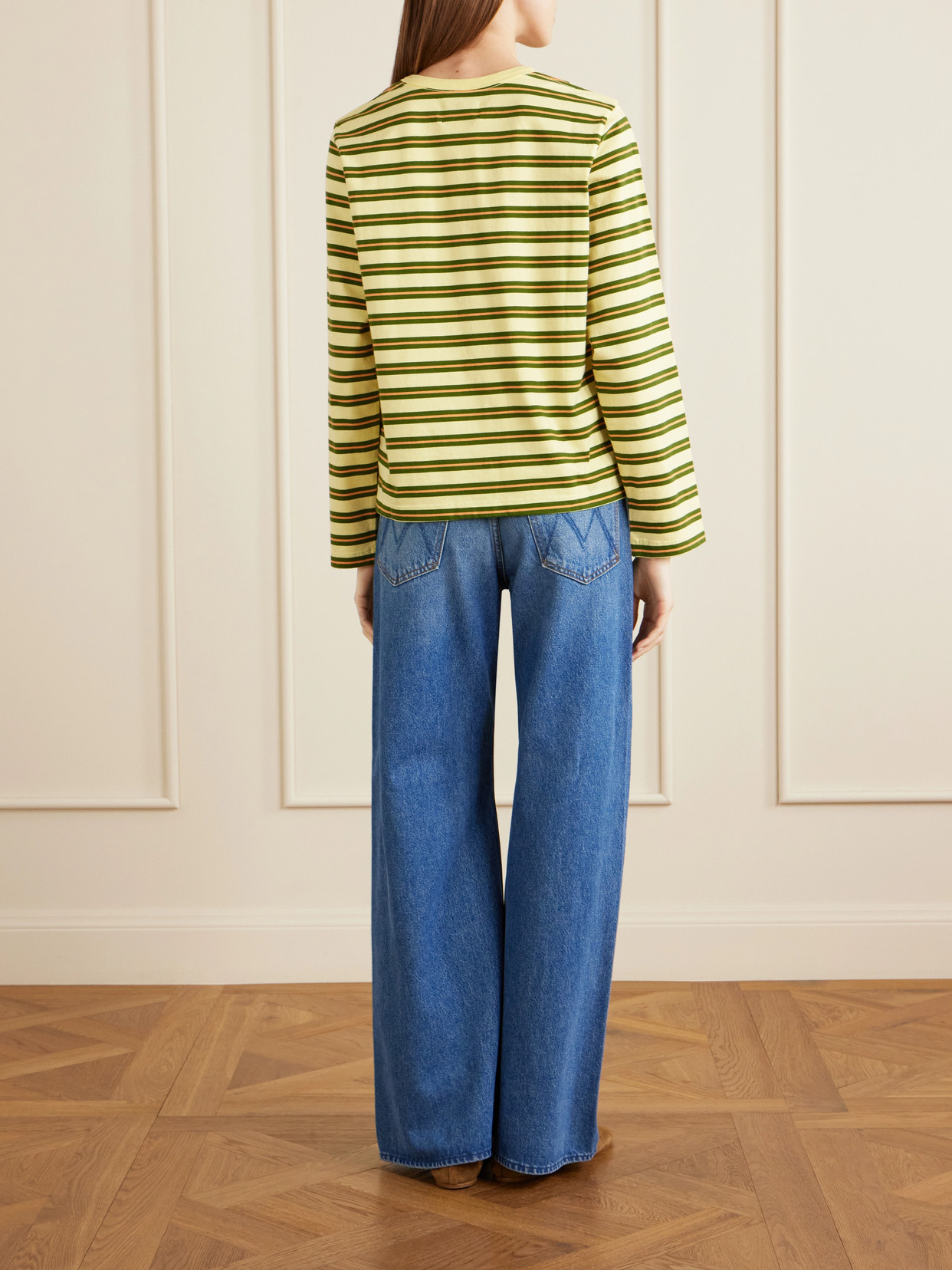 Boyfriend Striped Cotton-Jersey T-Shirt