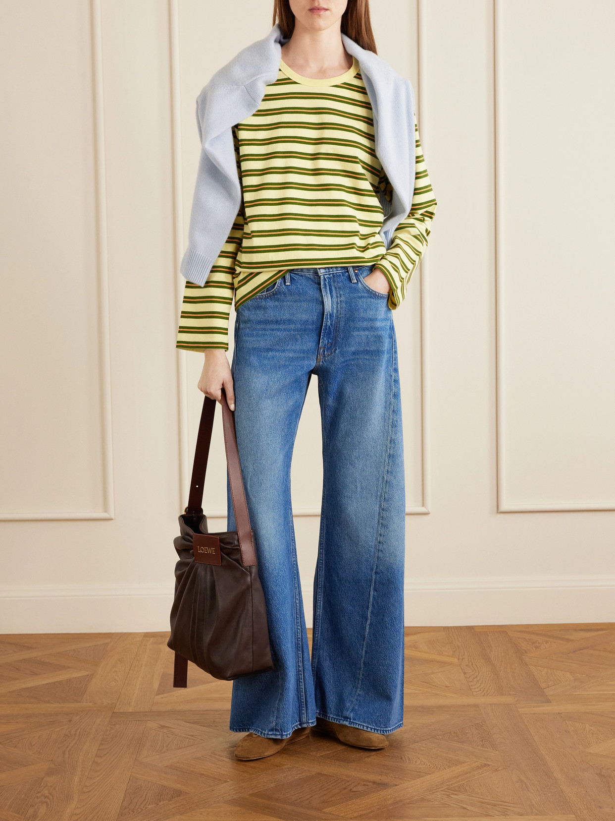 Boyfriend Striped Cotton-Jersey T-Shirt