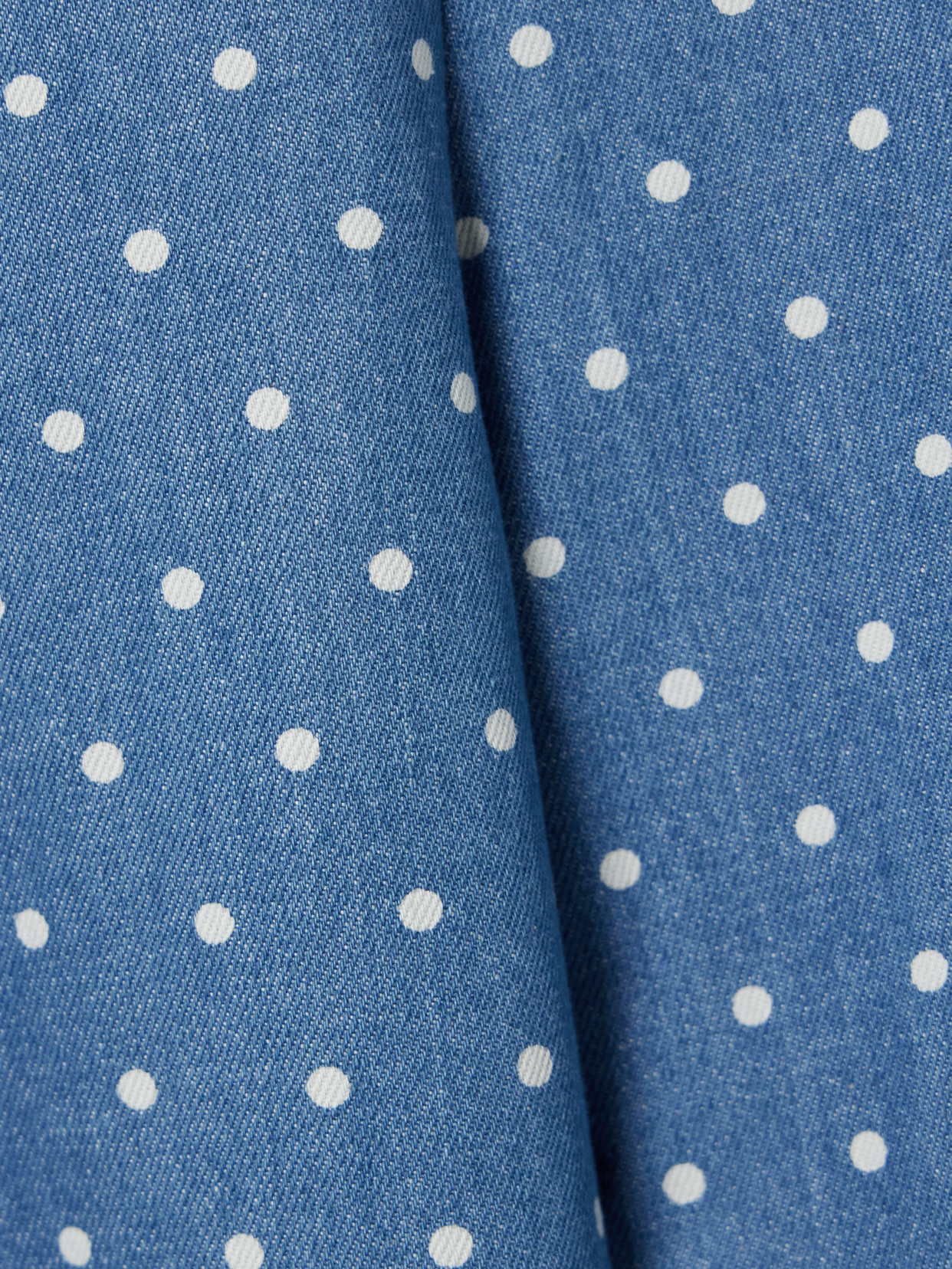 Marisol Pleated Polka-Dot Wide Jeans