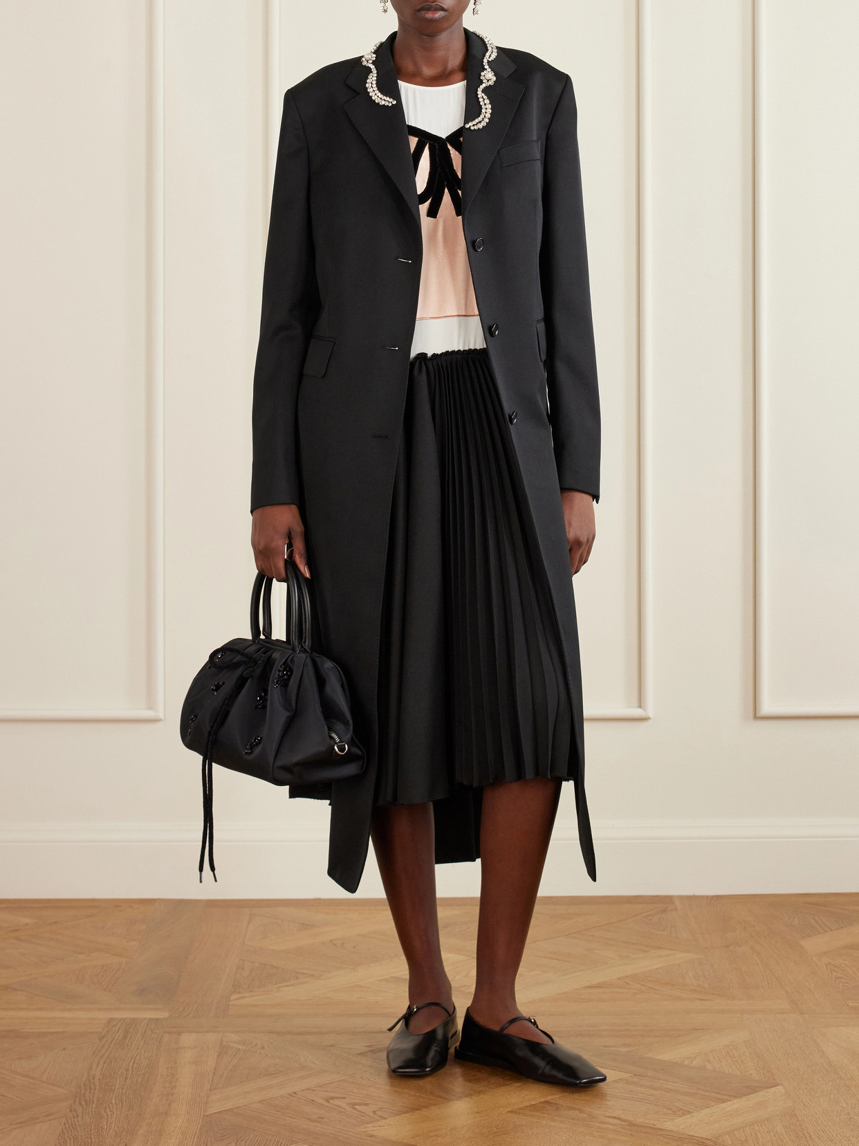 Embellished Woven Coat