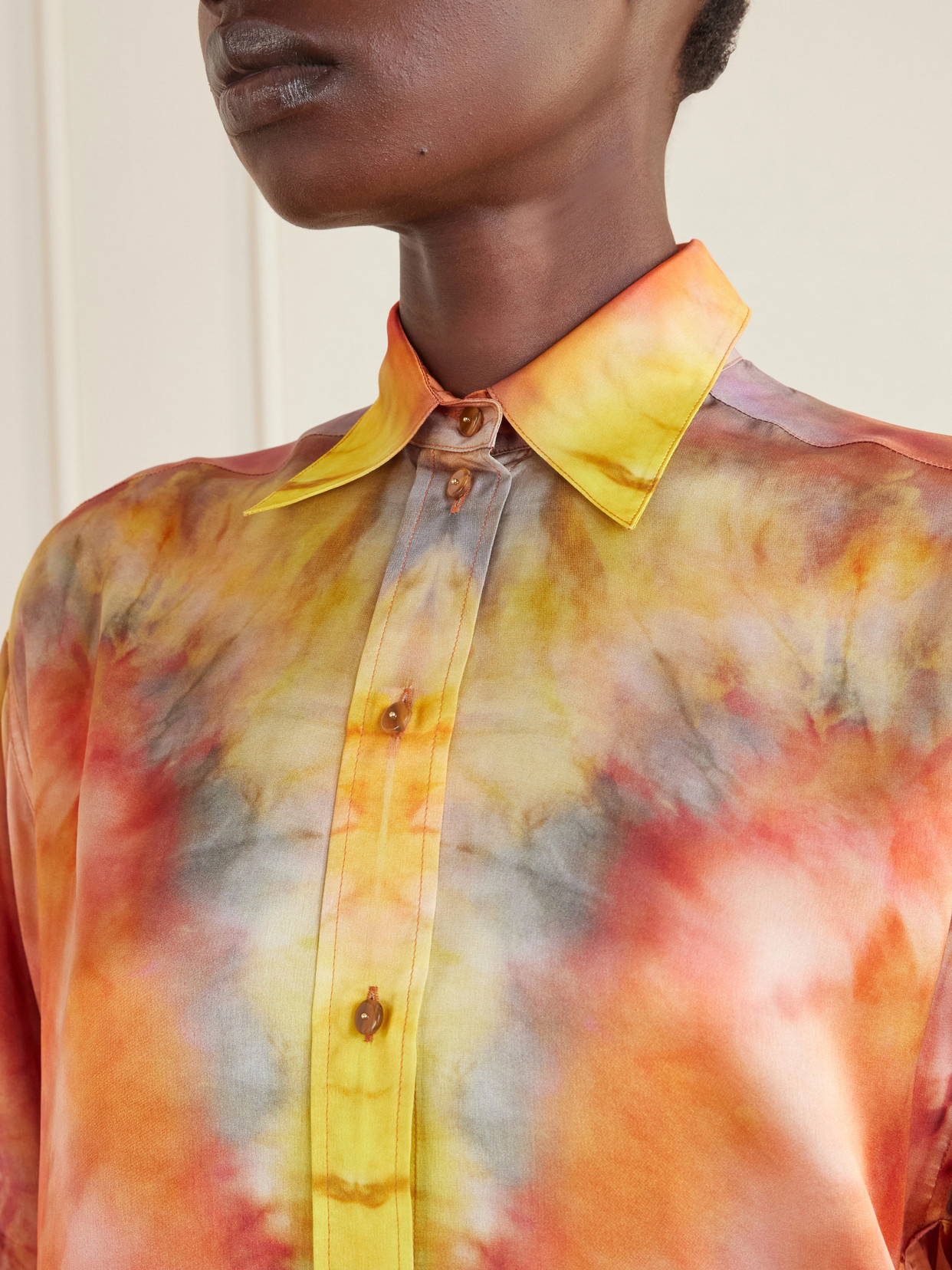 Alchemy Tie-Dye Silk-Satin Shirt