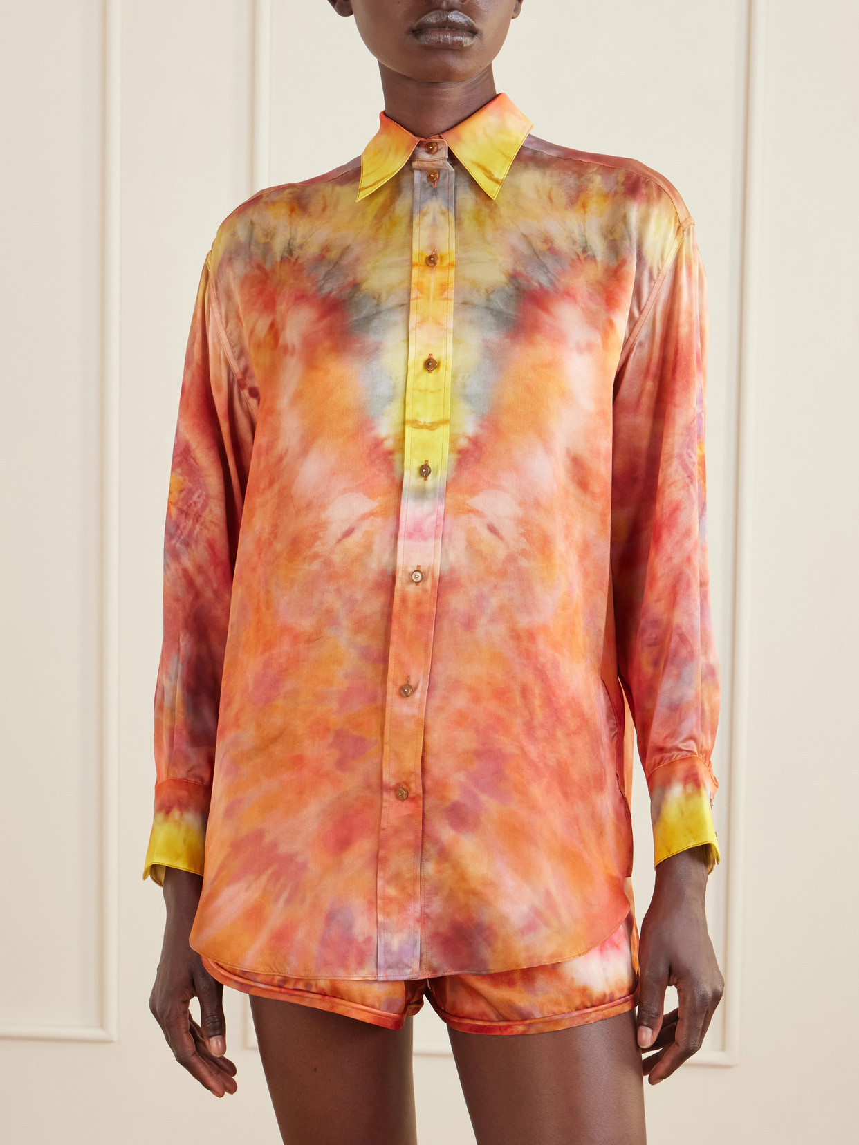 Alchemy Tie-Dye Silk-Satin Shirt